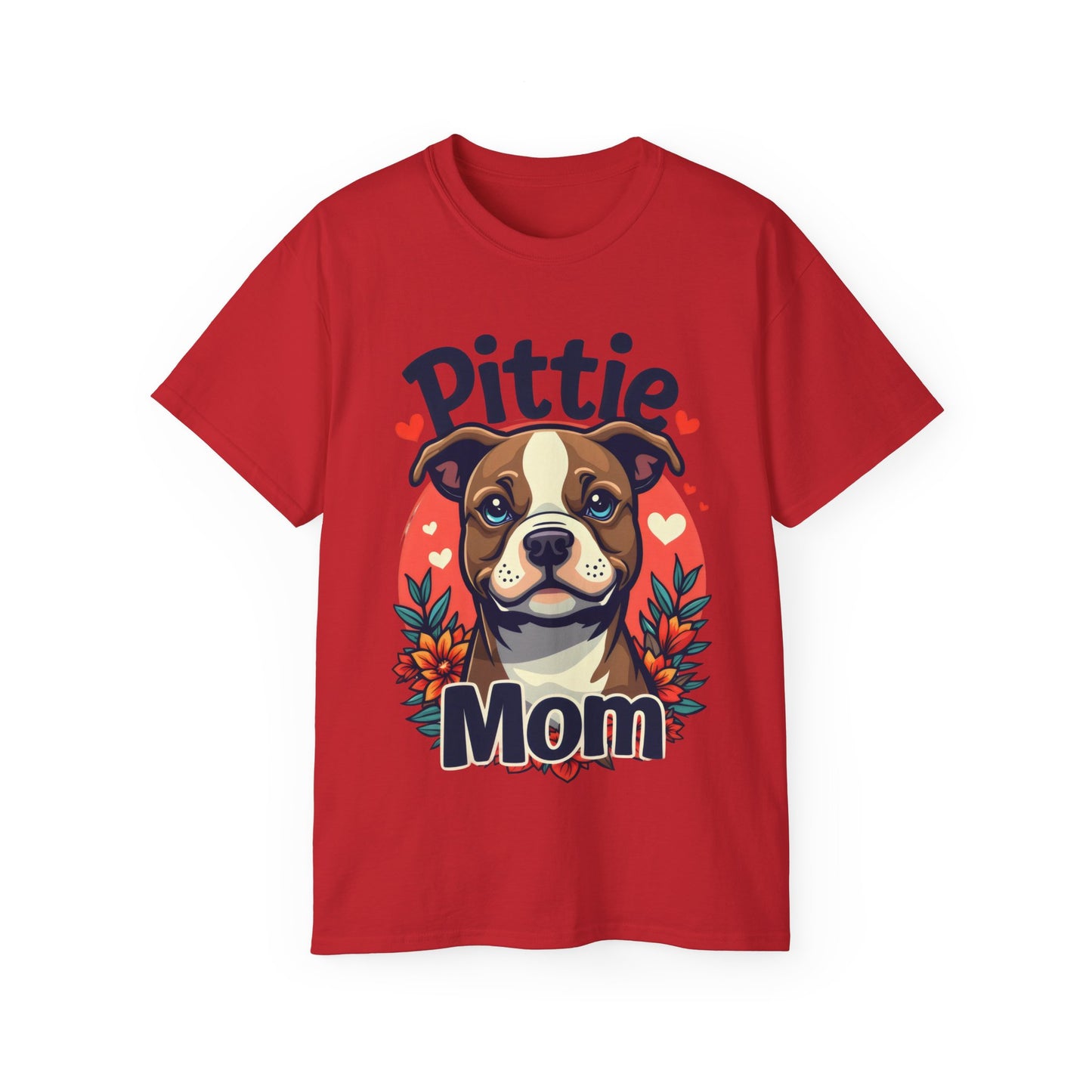 Cute Dog Cartoon Pittie Mom Organic T-Shirt