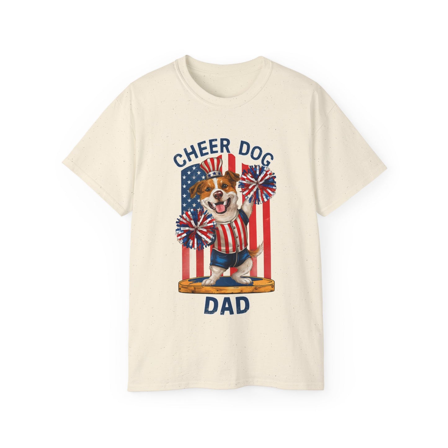 Cute Cartoon Cheer Dog Dad Organic T-Shirt