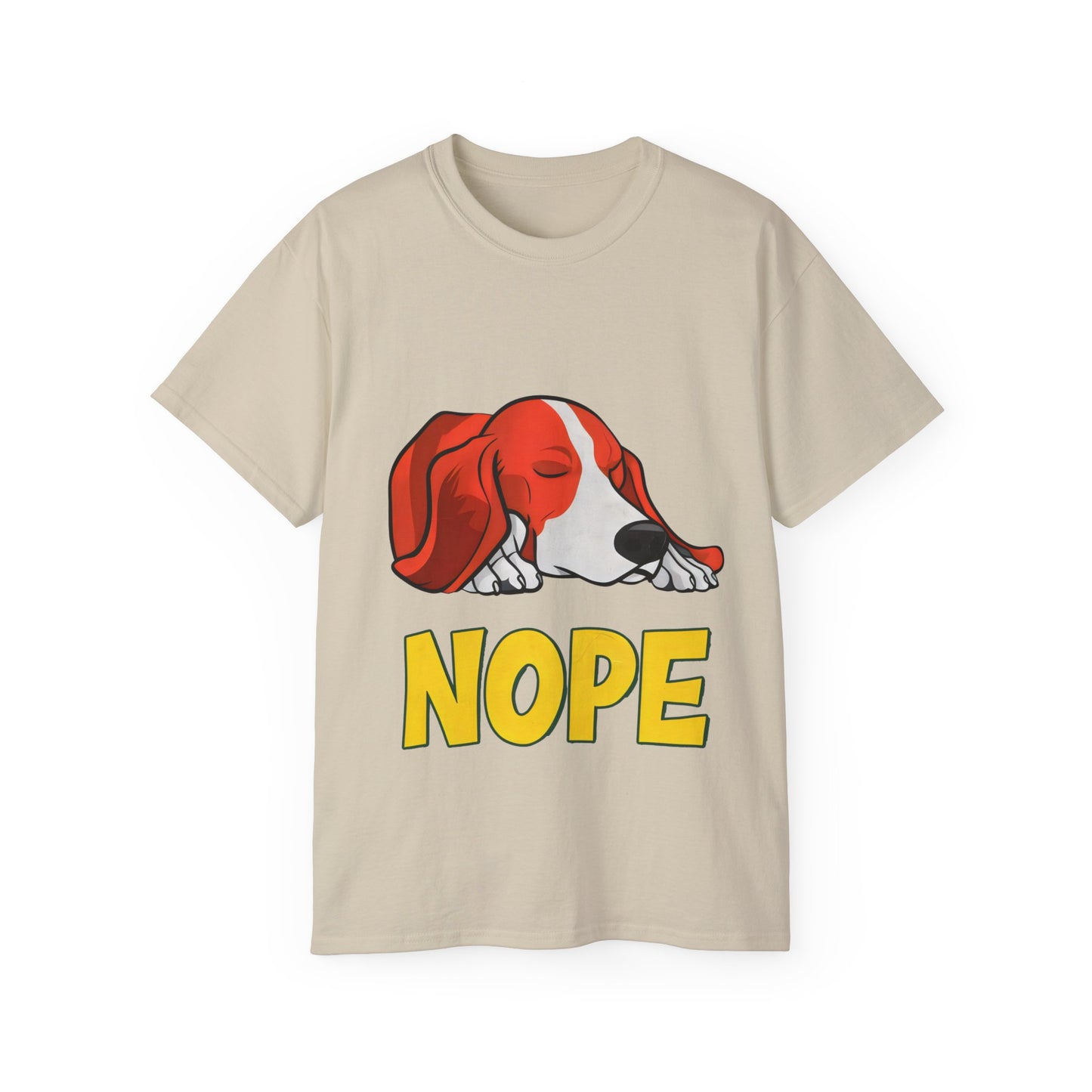 Cute Dog Cartoon Nope Meme Unisex Organic T-Shirt