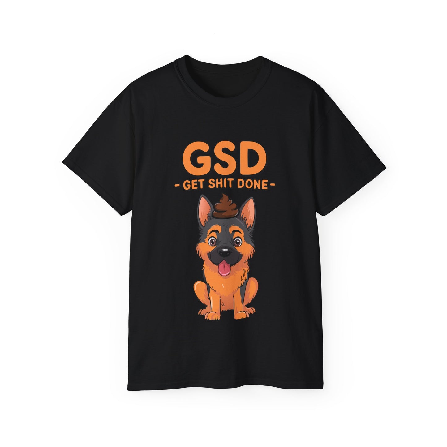 Organic T-Shirt - Cute German Shepherd Cartoon Get Shit Done New Year Motivation