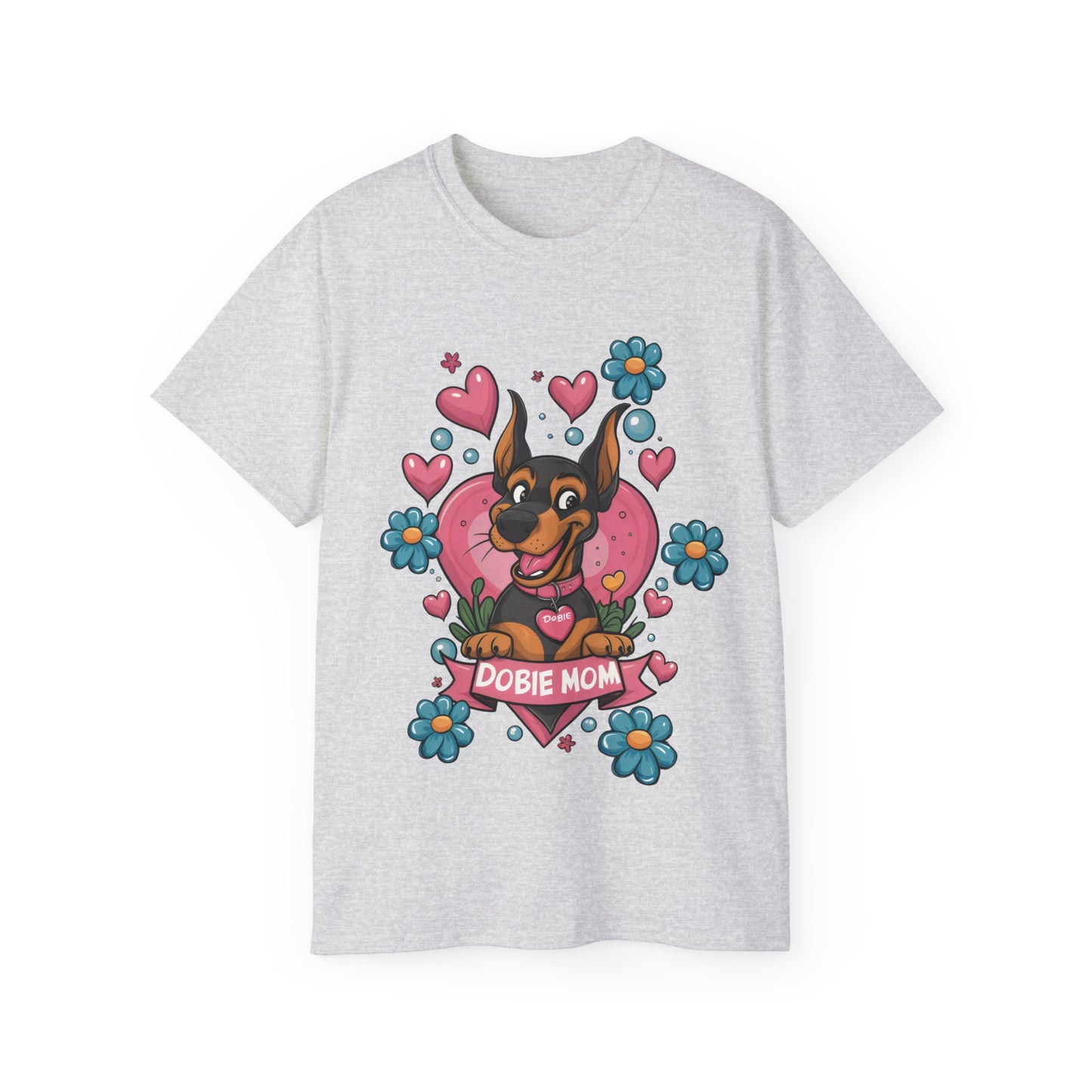 Cute Cartoon Dobie Mom Organic T-Shirt