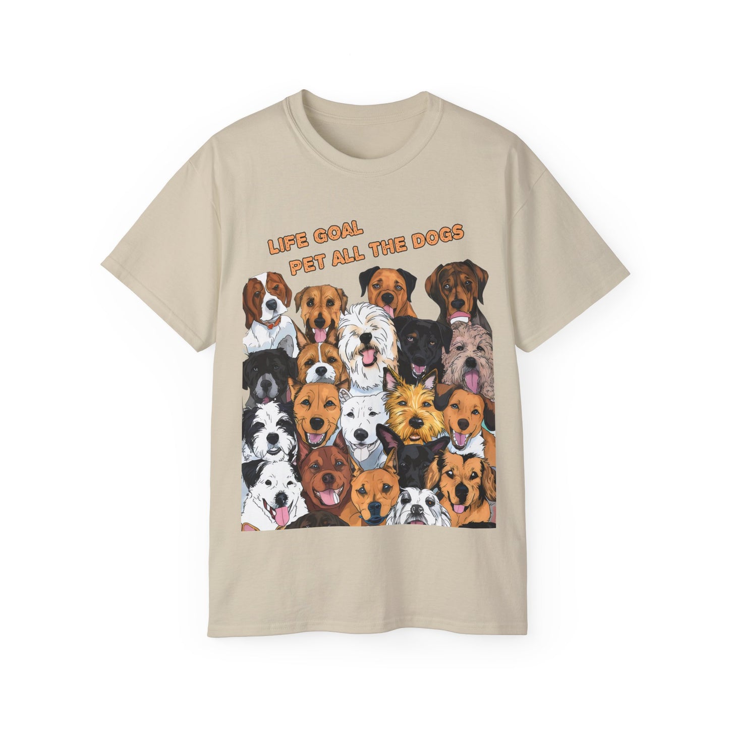 Cute Dog Cartoon Life Goal Pet All the Dogs Unisex Organic T-Shirt