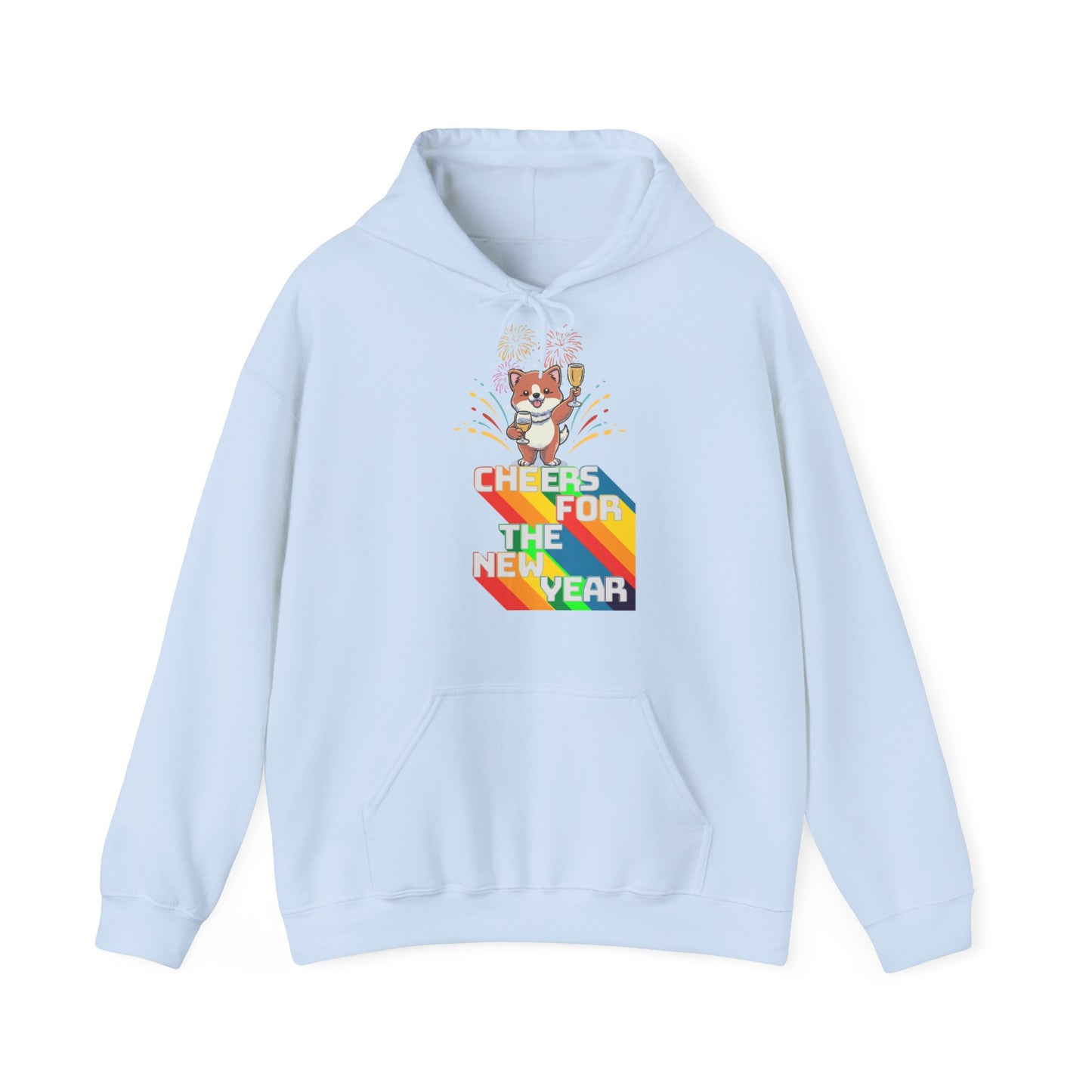 Cute Cartoon Pomeranian Cheers for the New Year Unisex Hooded Sweatshirt