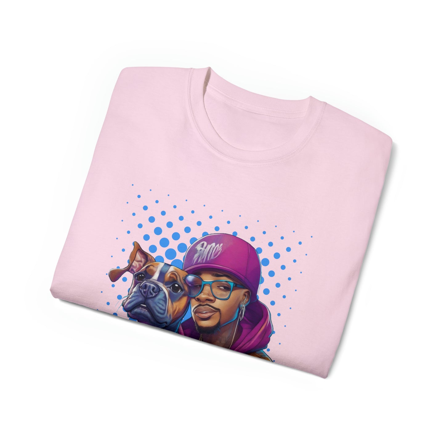 Cute Funny Rappers with Dogs Unisex Organic T-Shirt