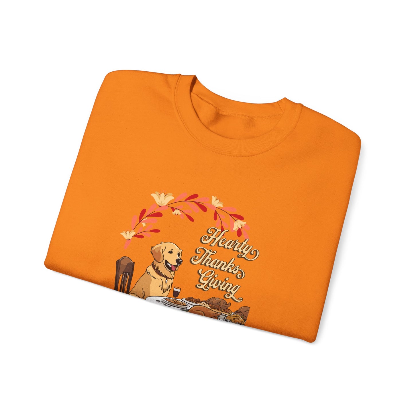 Golden Retriever Hearty Thanksgiving Unisex Crewneck Sweatshirt