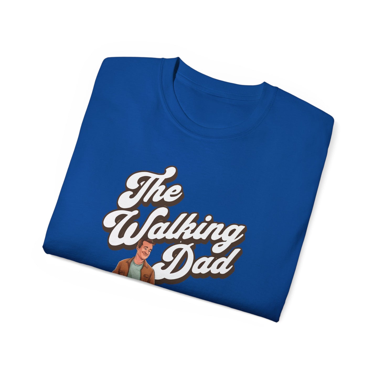 Cute Funny Dog Cartoon the Walking Dad Meme Unisex Organic T-Shirt