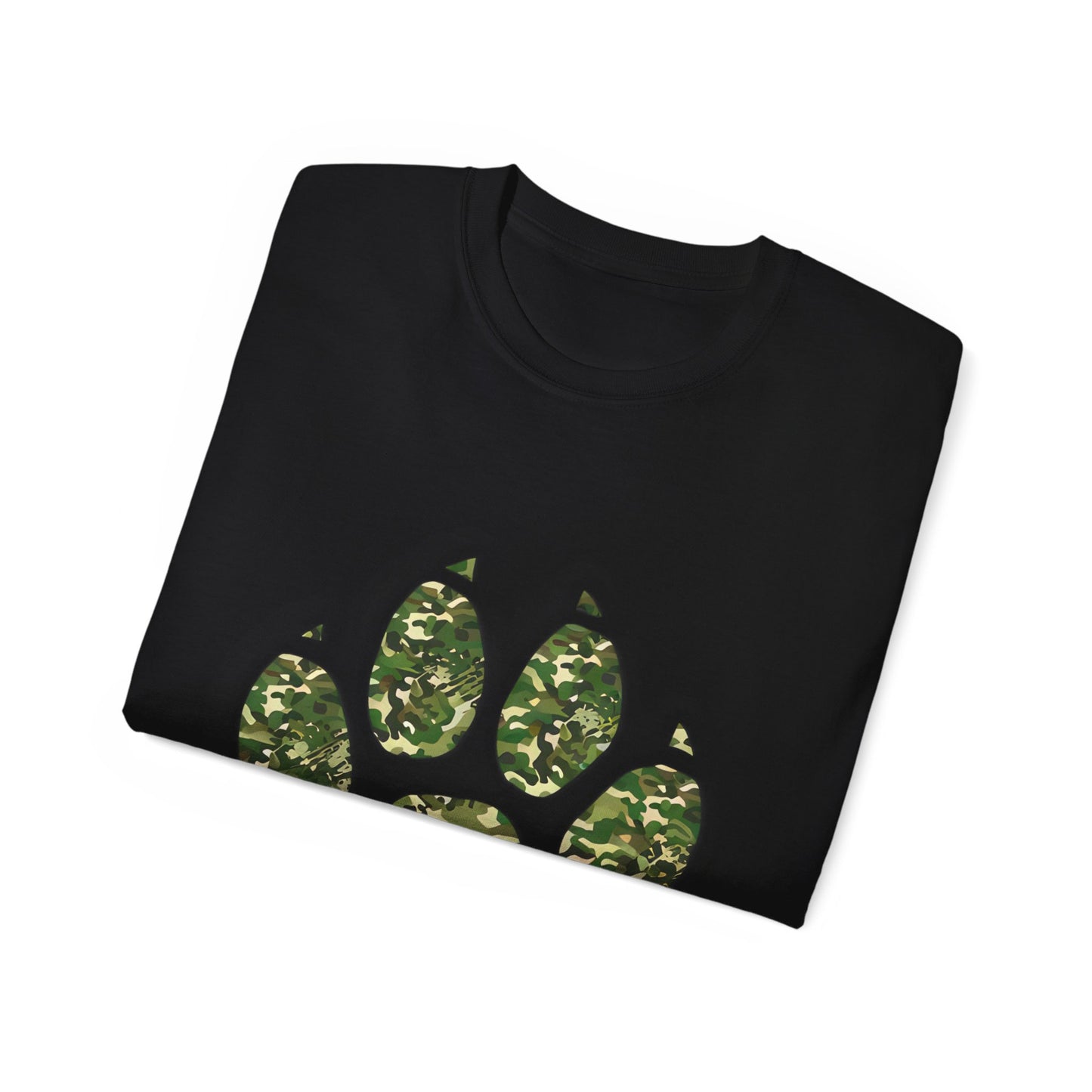 Cute Camouflage Paw Print Unisex Organic T-Shirt