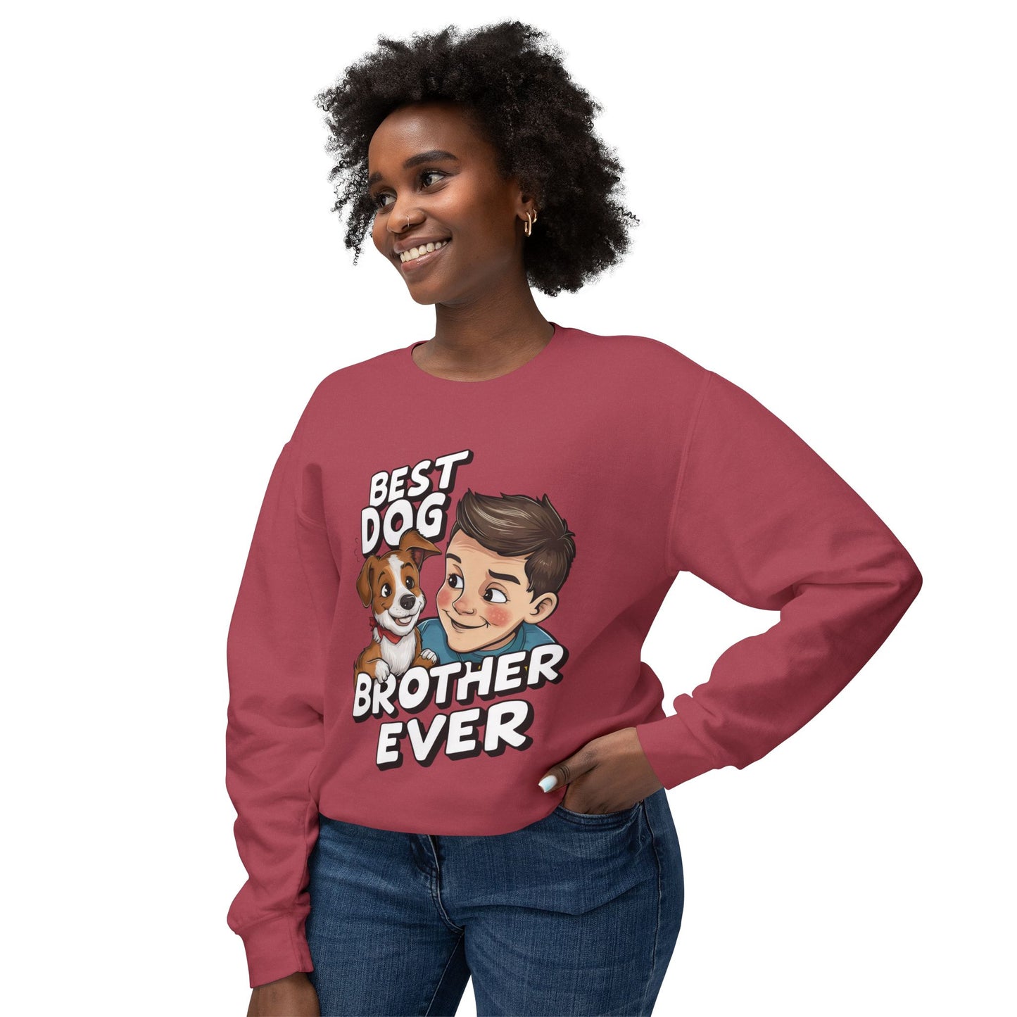 Cute Dog Brother Ever Crewneck Sweatshirt