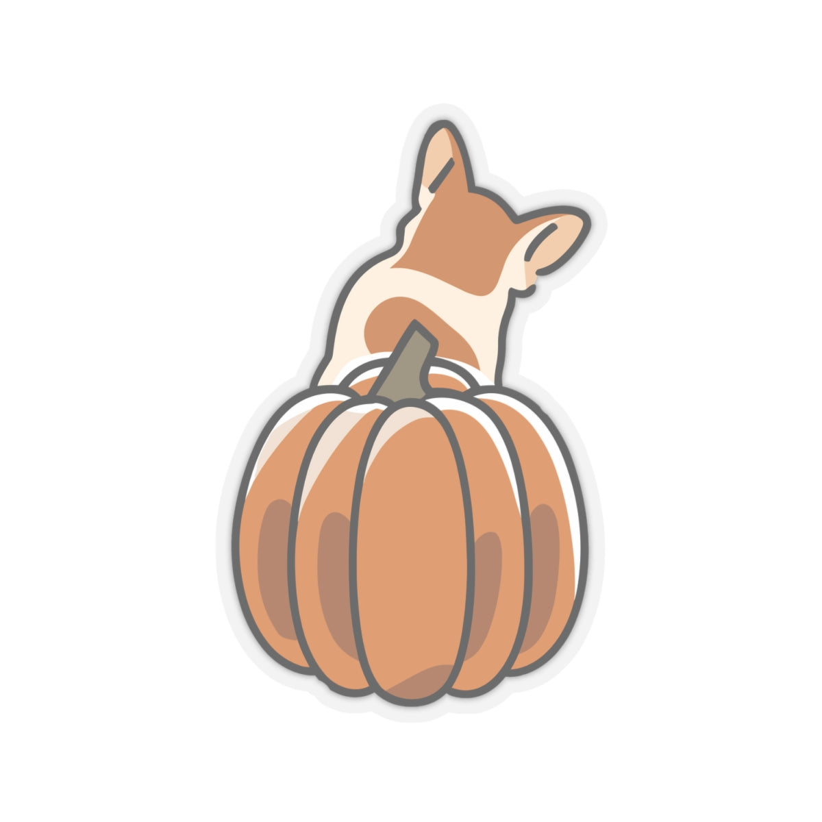 Cute Corgi Butt Pumpkin Kiss-cut Stickers