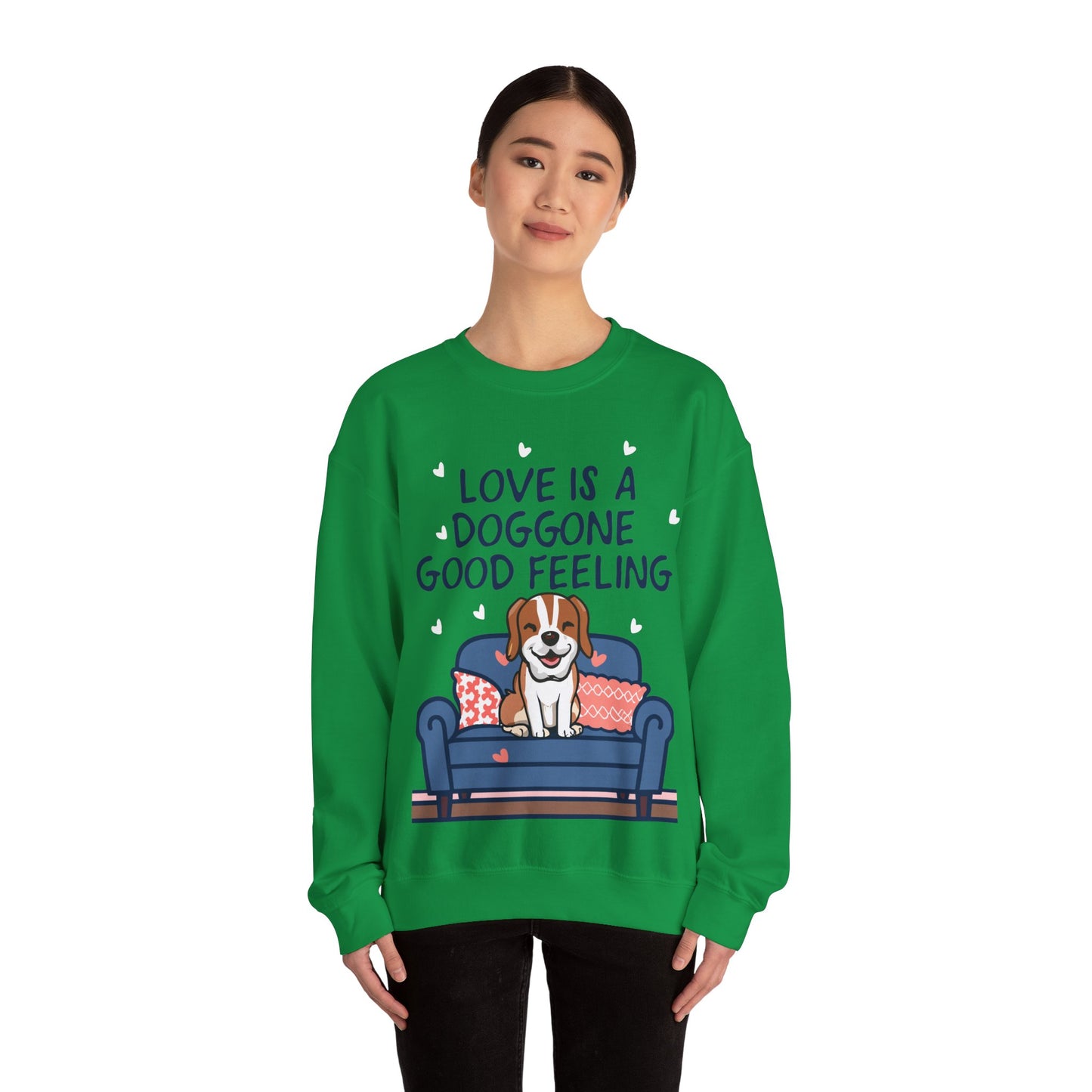 Cute Dog Cartoon Valentine's Day Meme Crewneck Sweatshirt