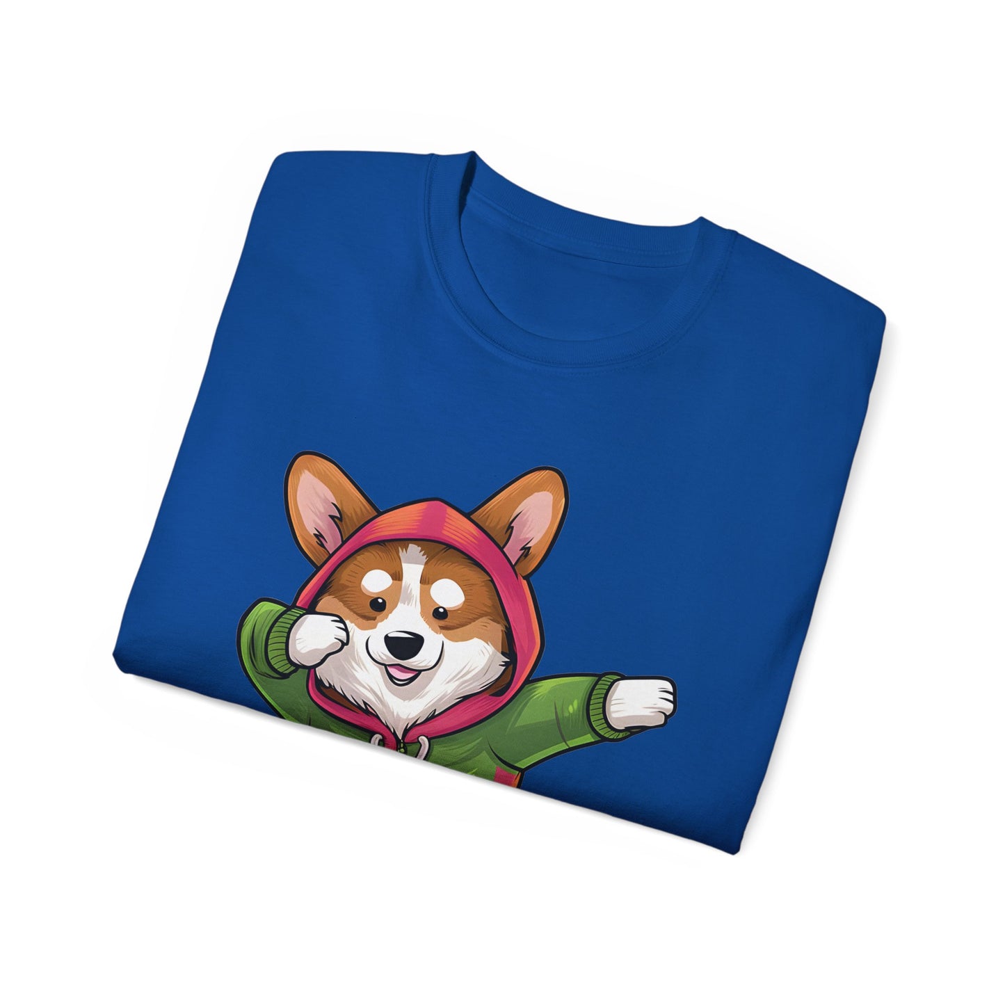 Cute Dog Cartoon Corgi Dabbing Meme Unisex Organic T-Shirt