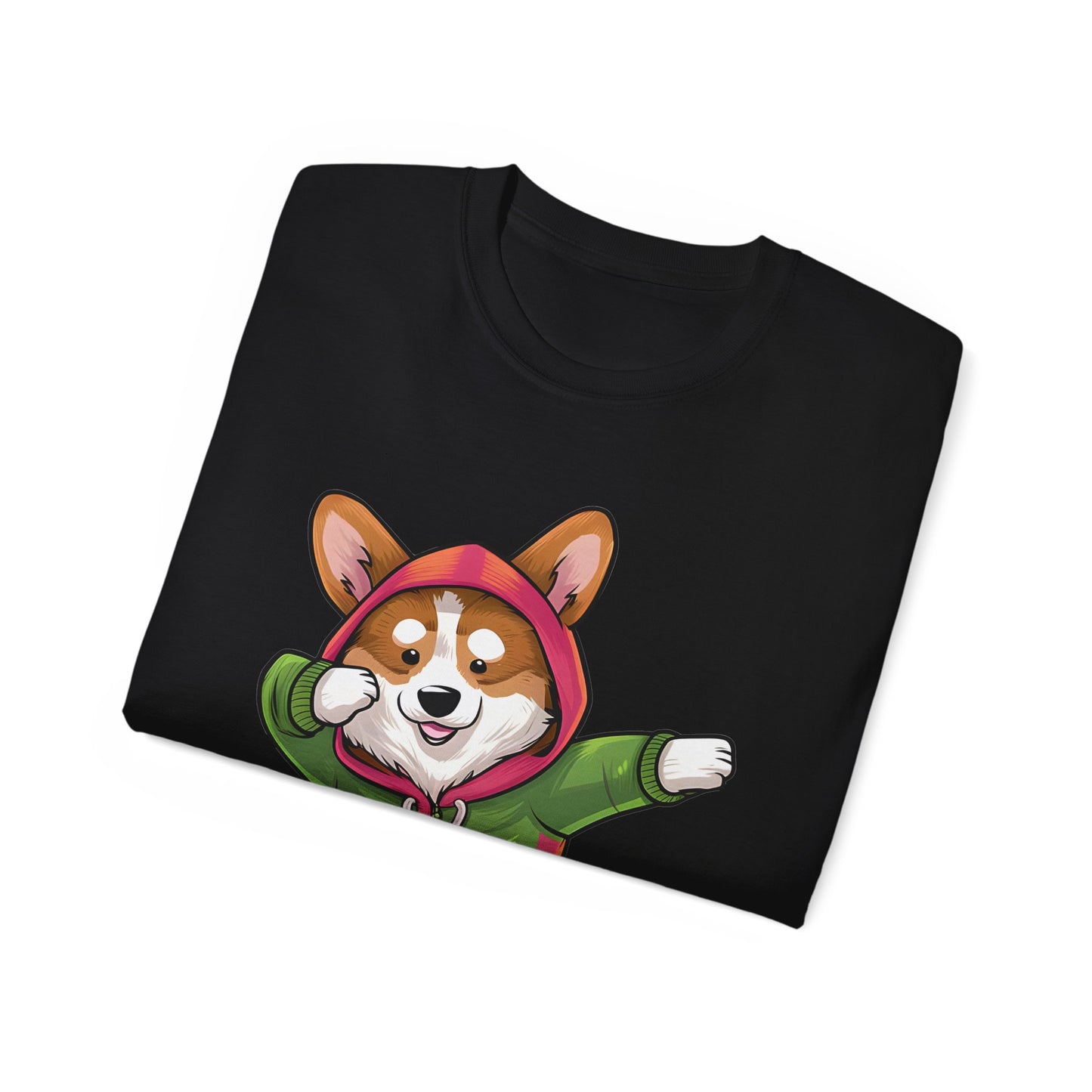 Cute Dog Cartoon Corgi Dabbing Meme Unisex Organic T-Shirt