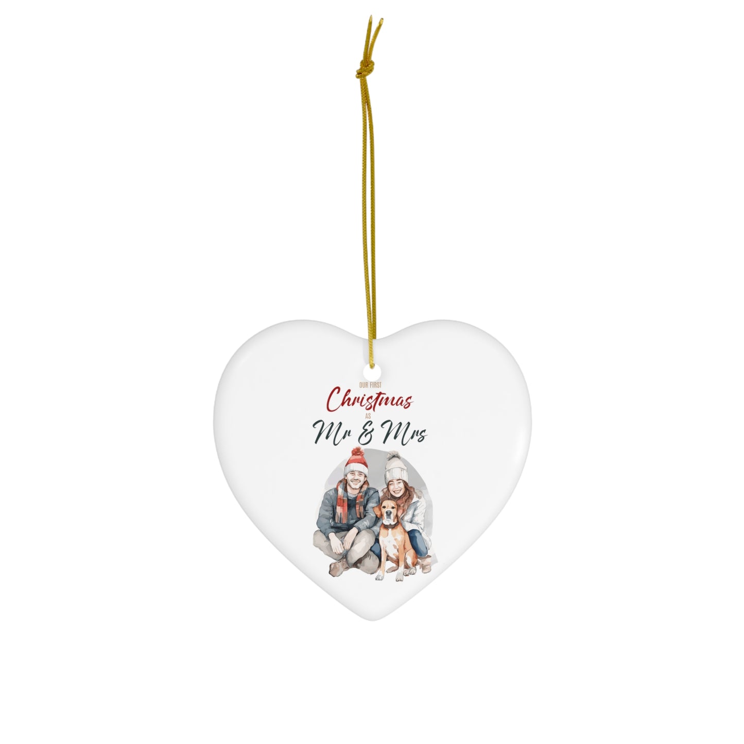 Our First Christmas Dog Lover Ceramic Ornament, 4 Shapes