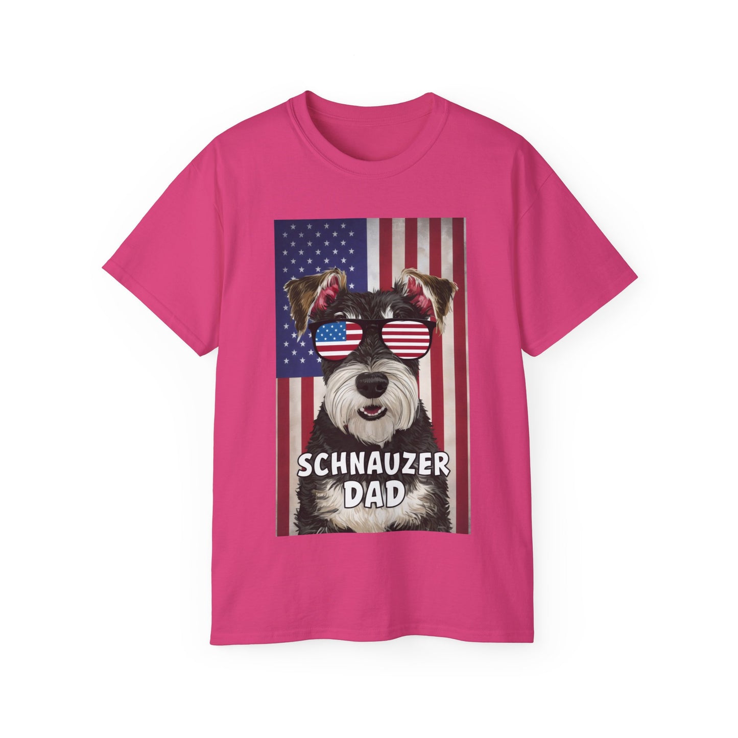 Cute Dog Cartoon Schnauzer Dad Organic T-Shirt