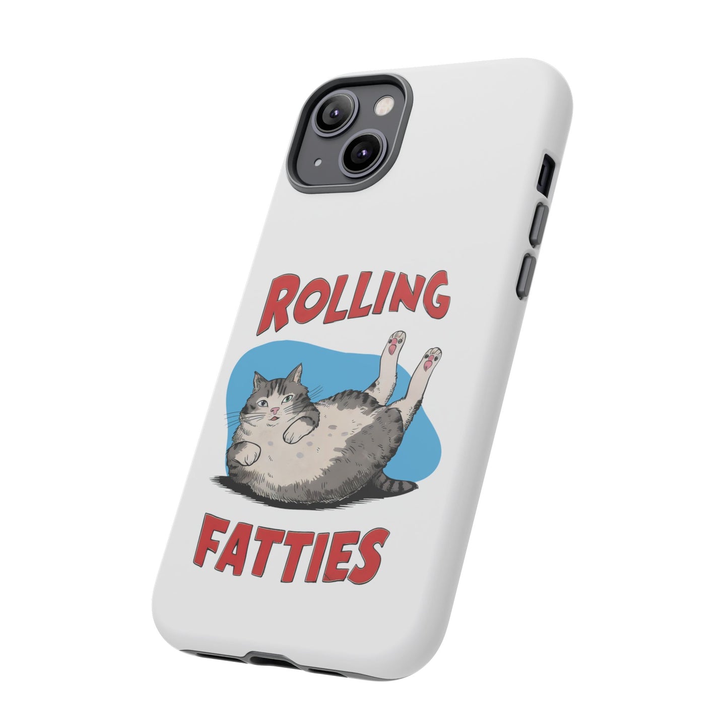 Cute Funny Cat Cartoon Rolling Fatties Meme iPhone Tough Cases