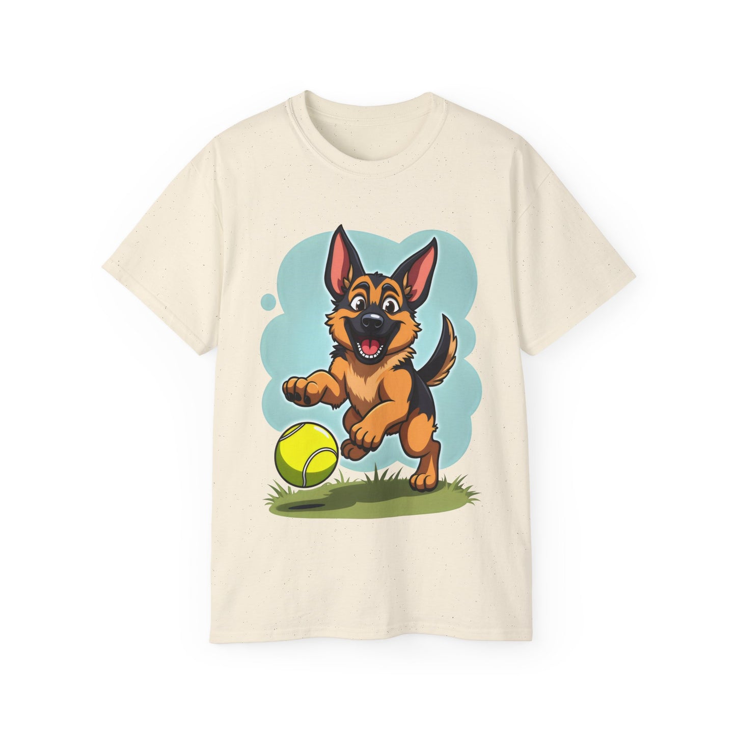 Cute Dog Cartoon German Shepherd Organic T-Shirt