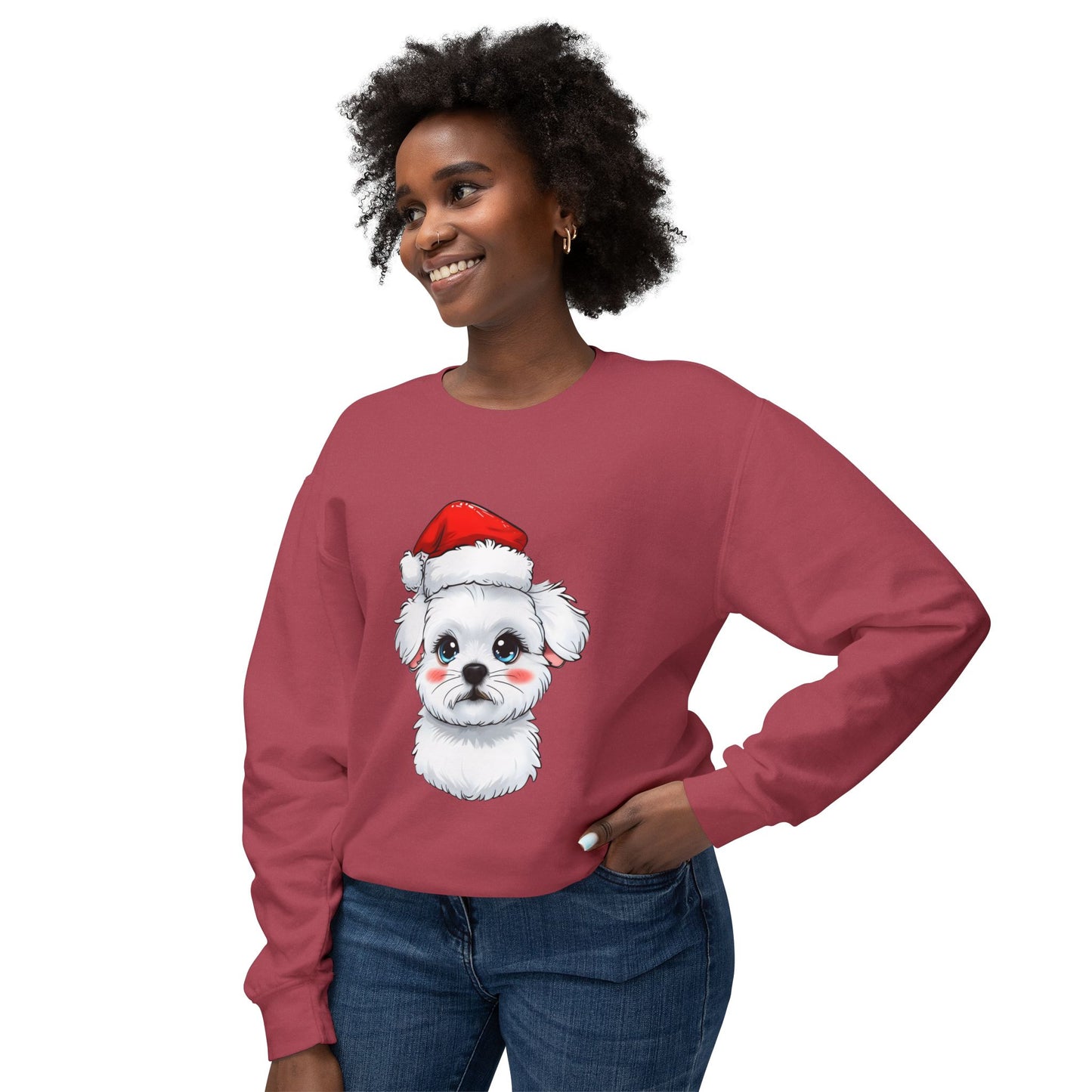 Cute Dog Cartoon Bichon Frise Christmas Sweatshirt