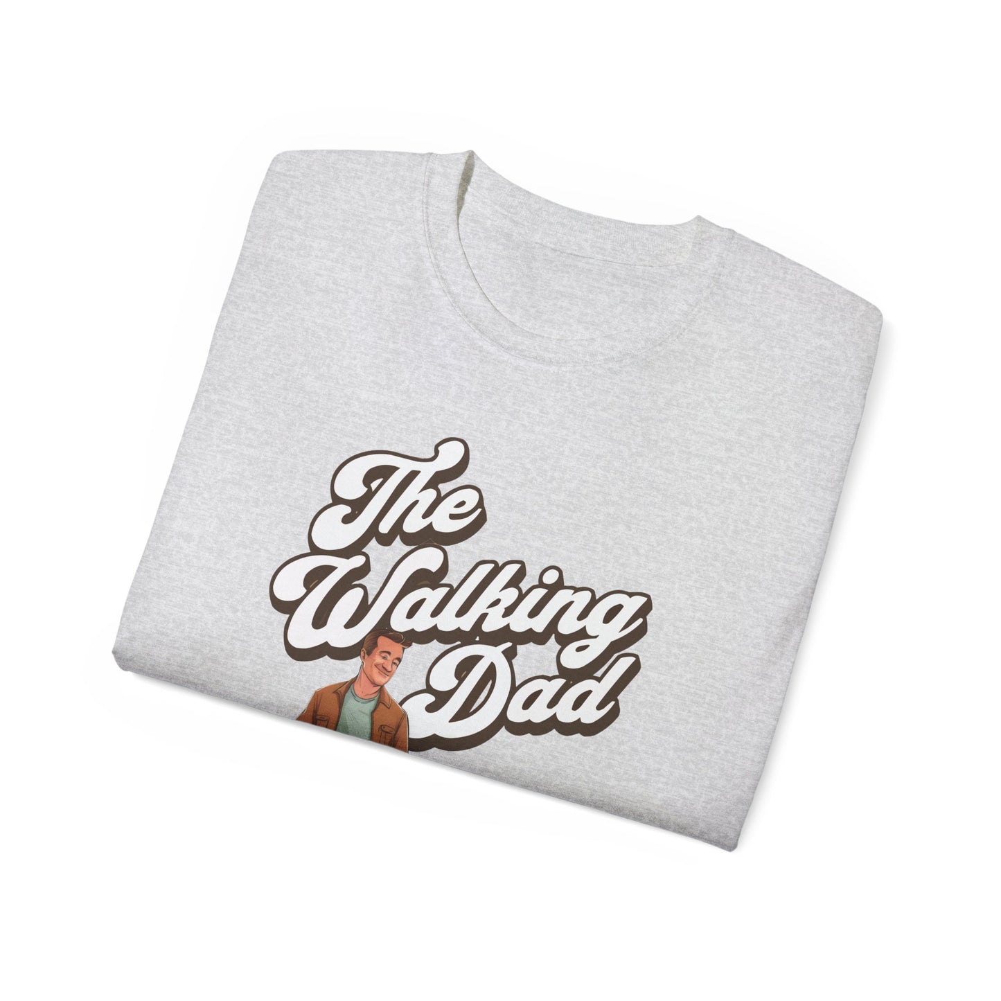 Cute Funny Dog Cartoon the Walking Dad Meme Unisex Organic T-Shirt