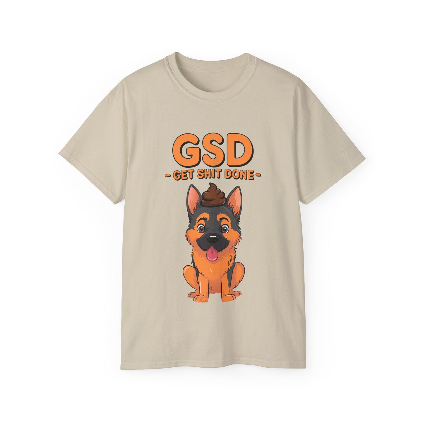 Organic T-Shirt - Cute German Shepherd Cartoon Get Shit Done New Year Motivation