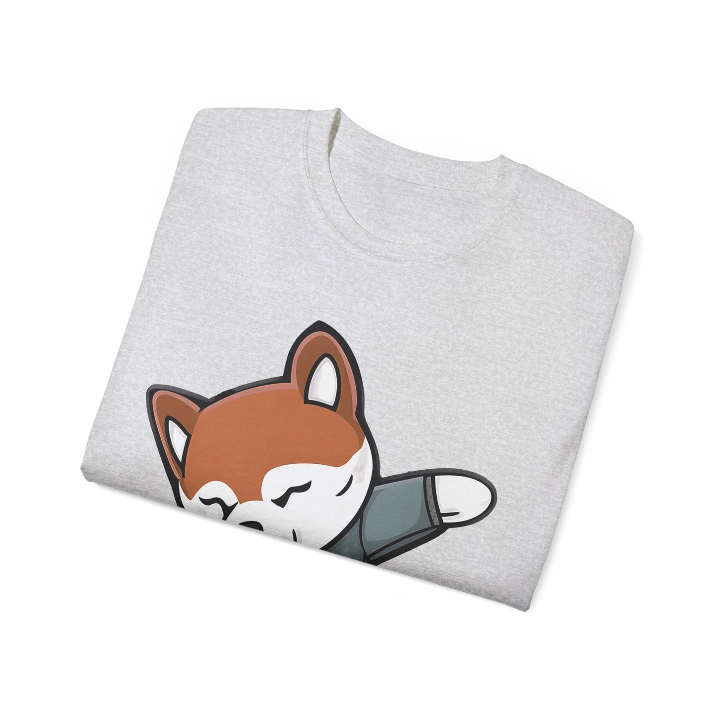 Cute Dog Cartoon Dabbing Shiba Unisex Organic T-Shirt