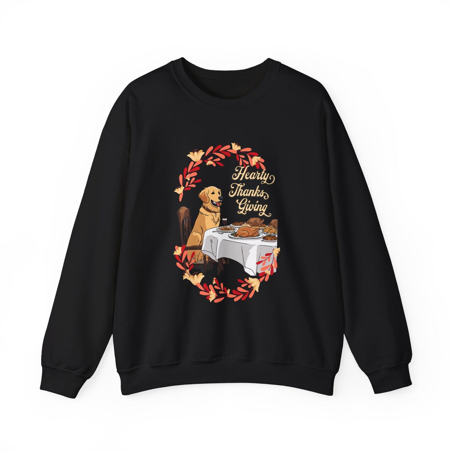 Golden Retriever Hearty Thanksgiving Unisex Crewneck Sweatshirt