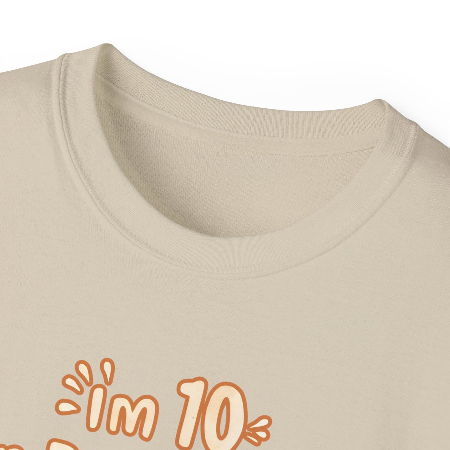 Cute Funny Cartoon I'm 10 in Dog Years Unisex Organic T-Shirt