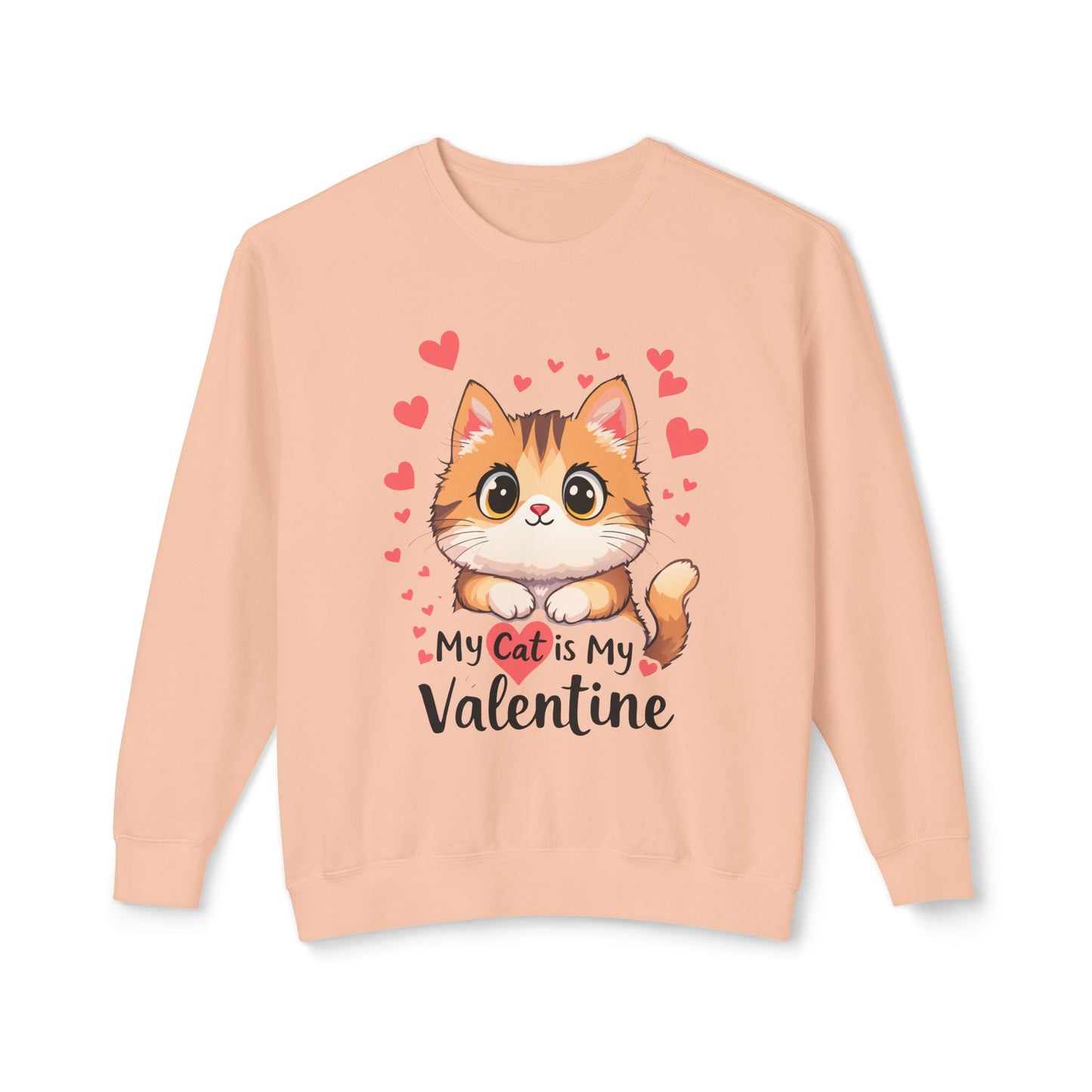 Cartoon Cat Valentine Crewneck Sweatshirt