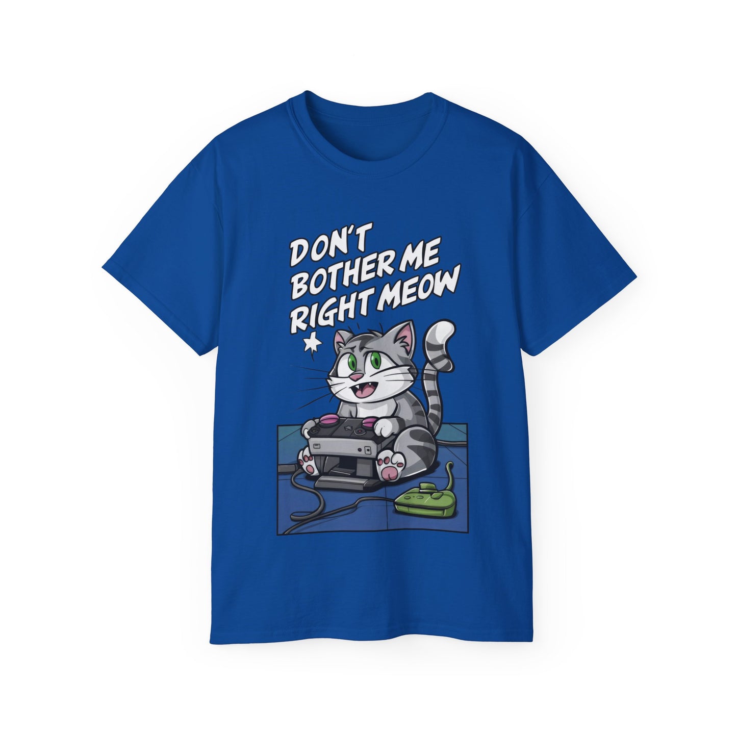 Cute Cat Cartoon Don't Bother Me Right Meow Unisex Organic T-Shirt