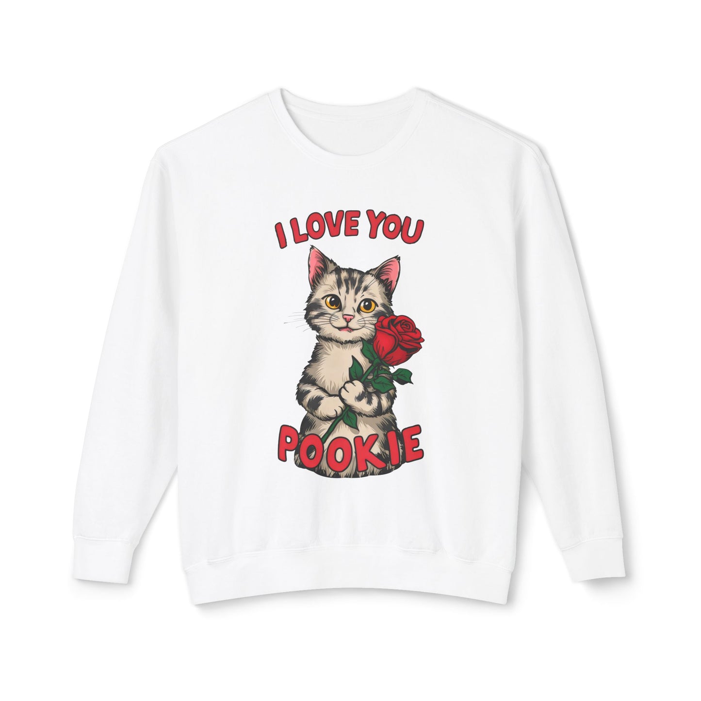 Cute Funny Cat Cartoon I Love You Poookie Sweatshirt