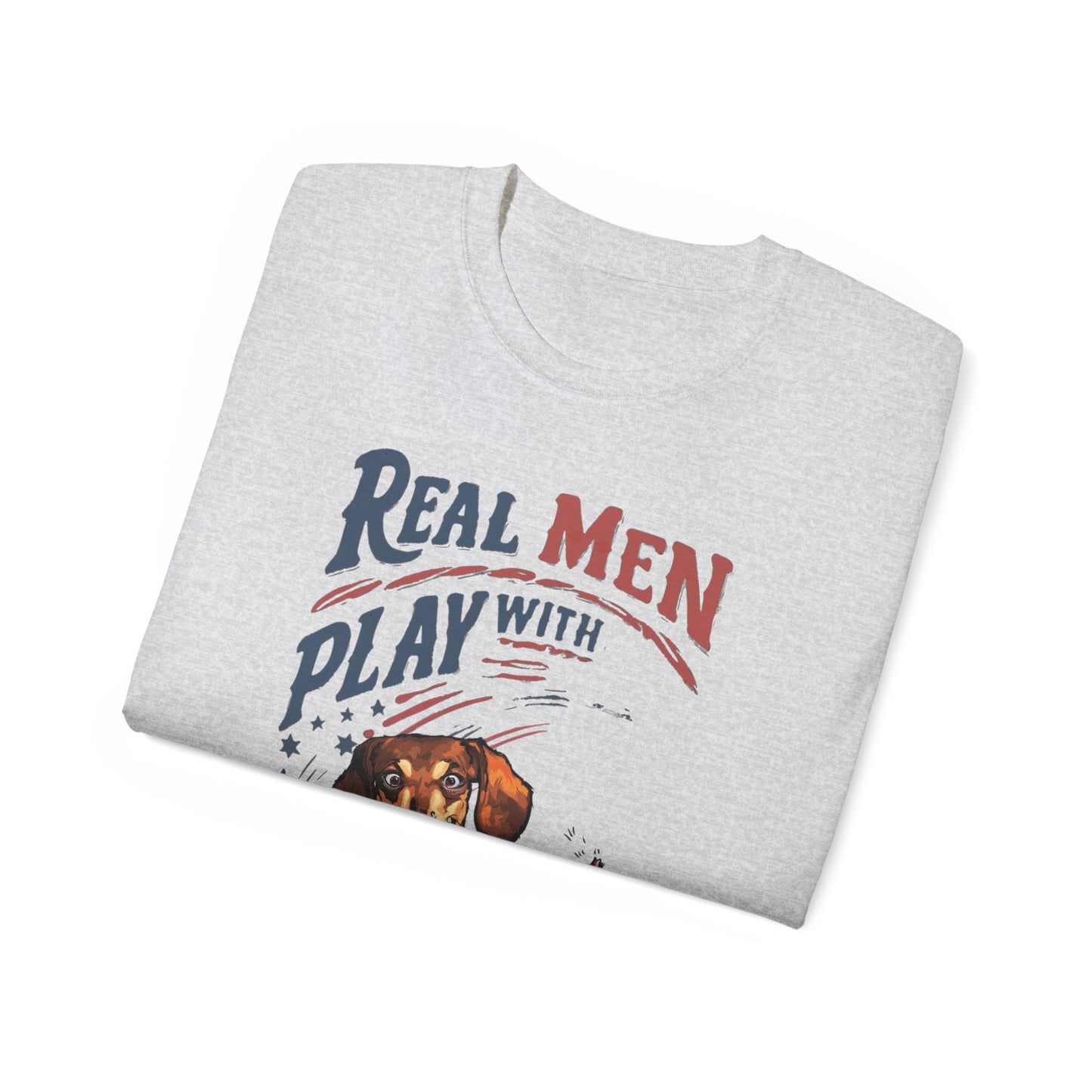 Cute Funny Real Men Play with Their Weiners Unisex Organic T-Shirt