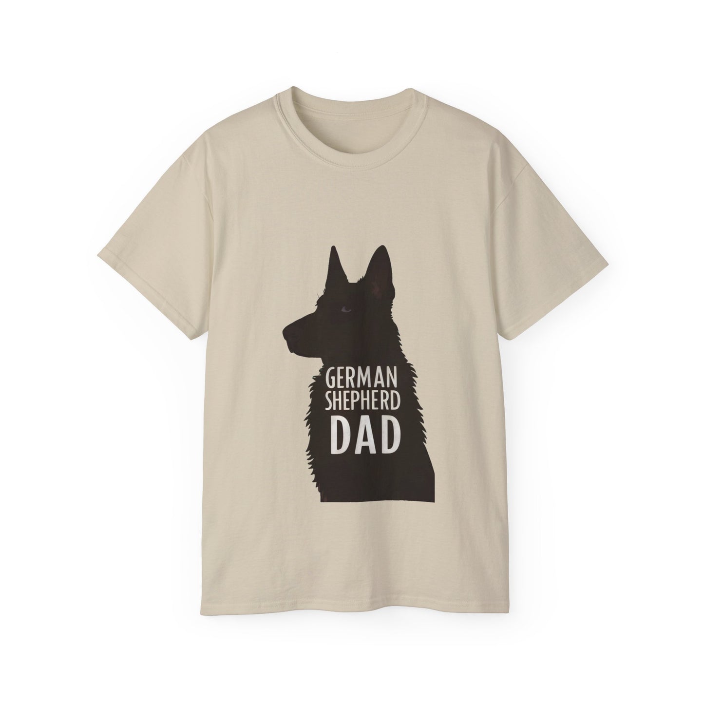 Cute Cartoon German Shepherd Dad Organic T-Shirt