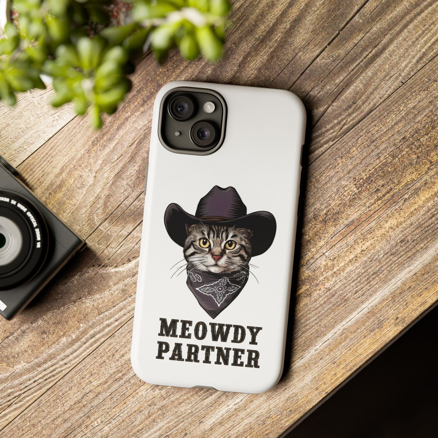 Cute Funny Cat Cartoon Meowdy Partner iPhone Tough Cases