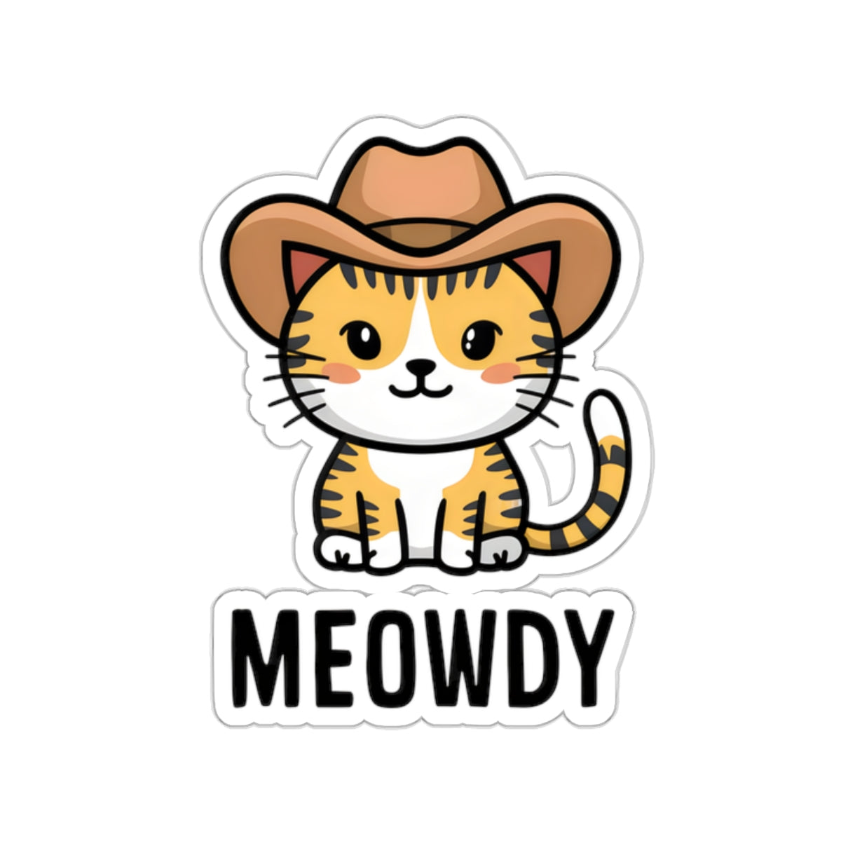 Cute Cat Cartoon Meowdy Kiss-cut Stickers