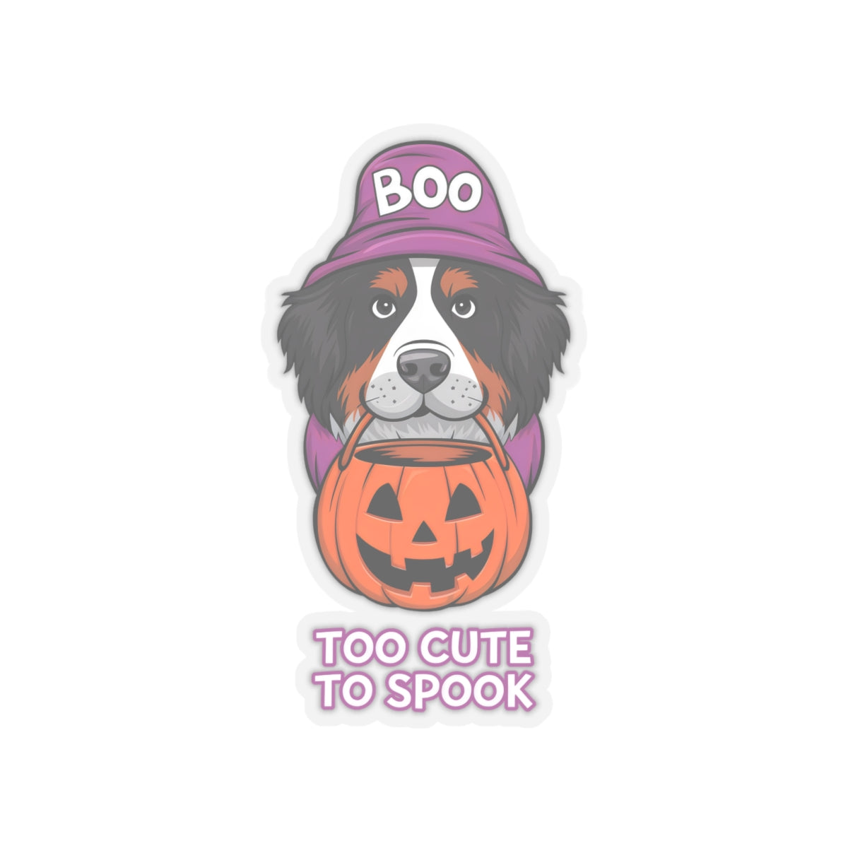 Dog Cartoon Too Cute to Spook Kiss-cut Stickers