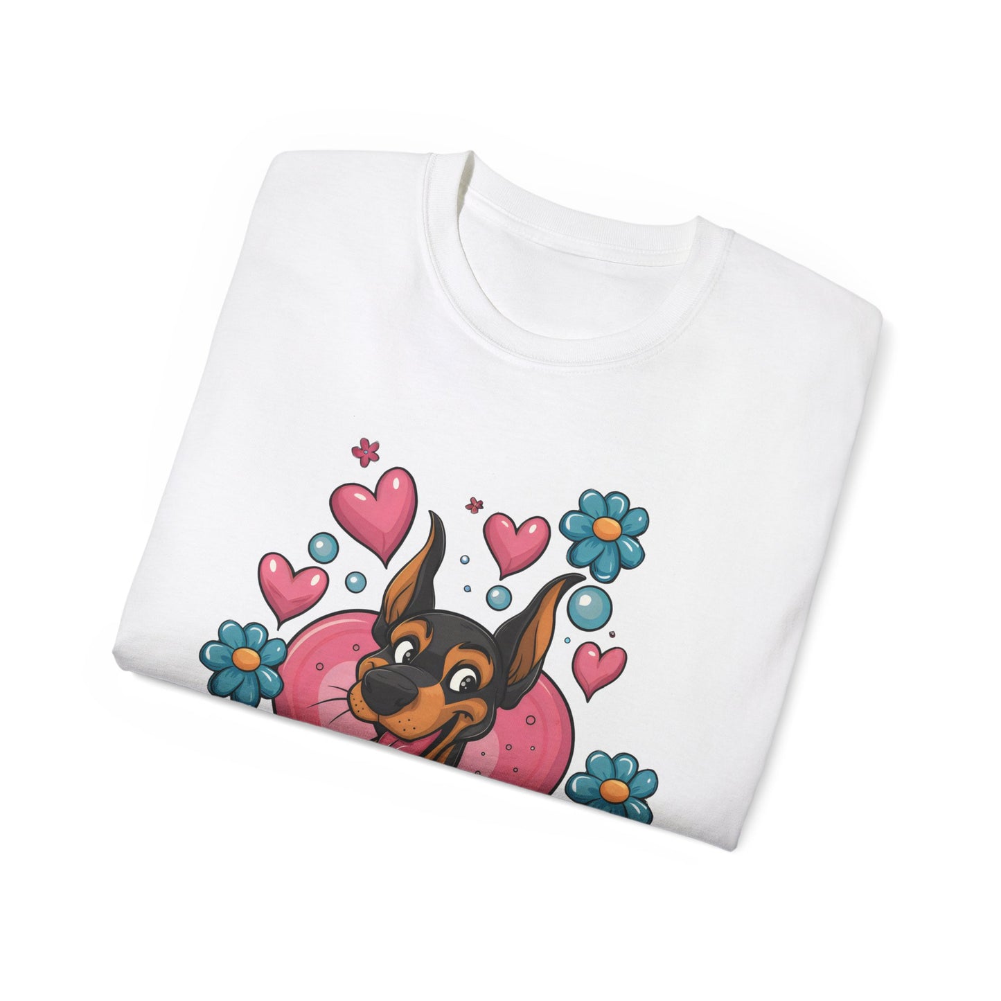 Cute Cartoon Dobie Mom Organic T-Shirt