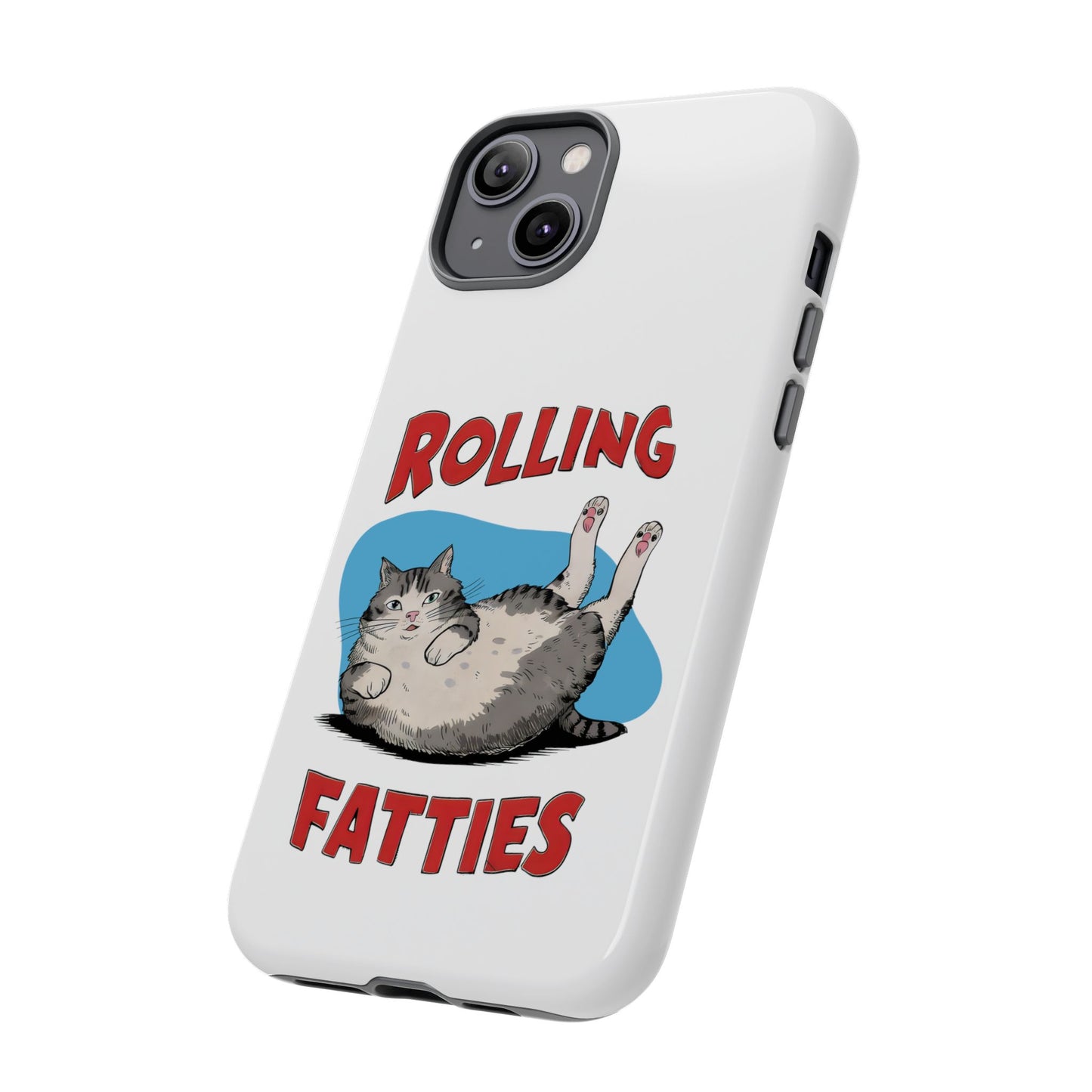 Cute Funny Cat Cartoon Rolling Fatties Meme iPhone Tough Cases