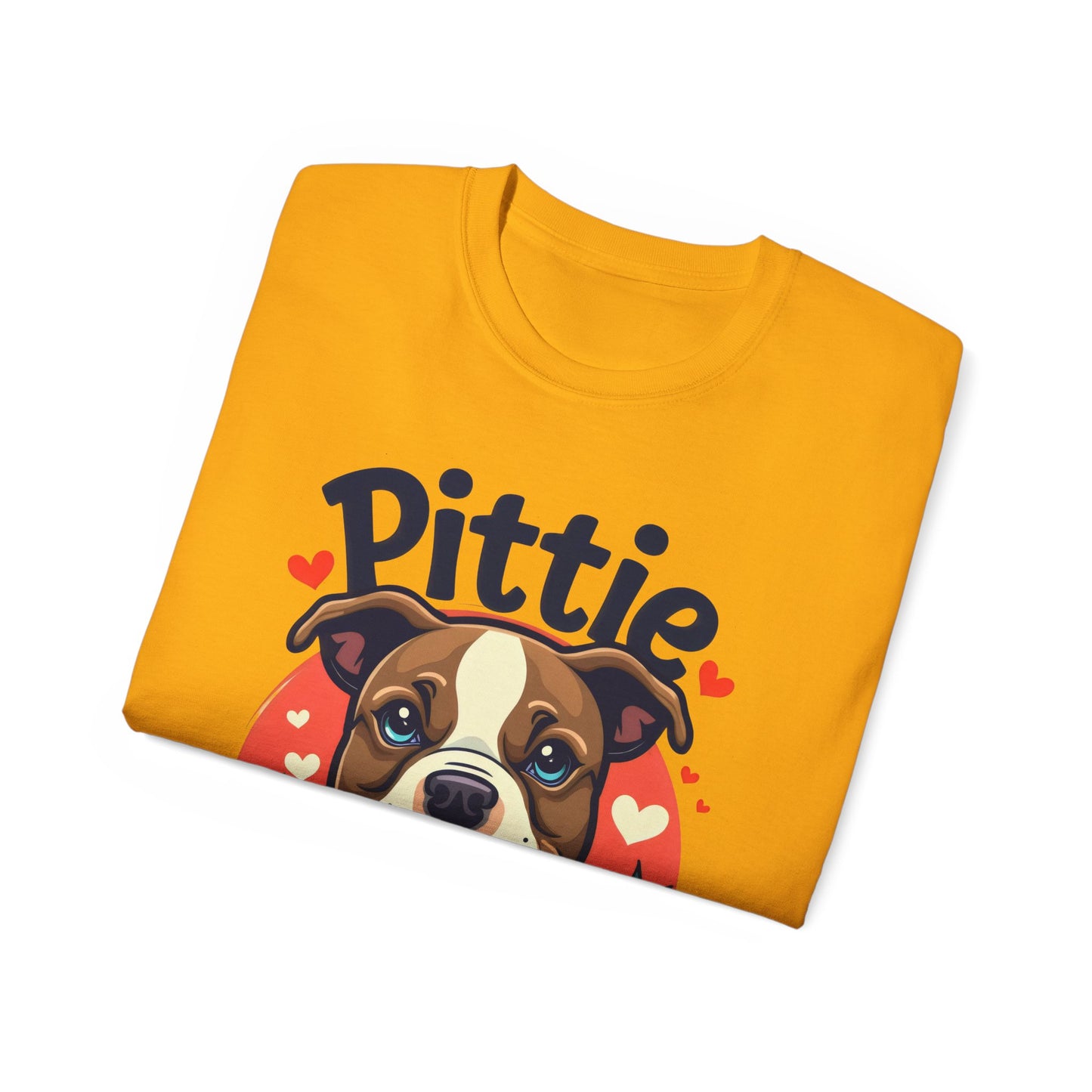 Cute Dog Cartoon Pittie Mom Organic T-Shirt