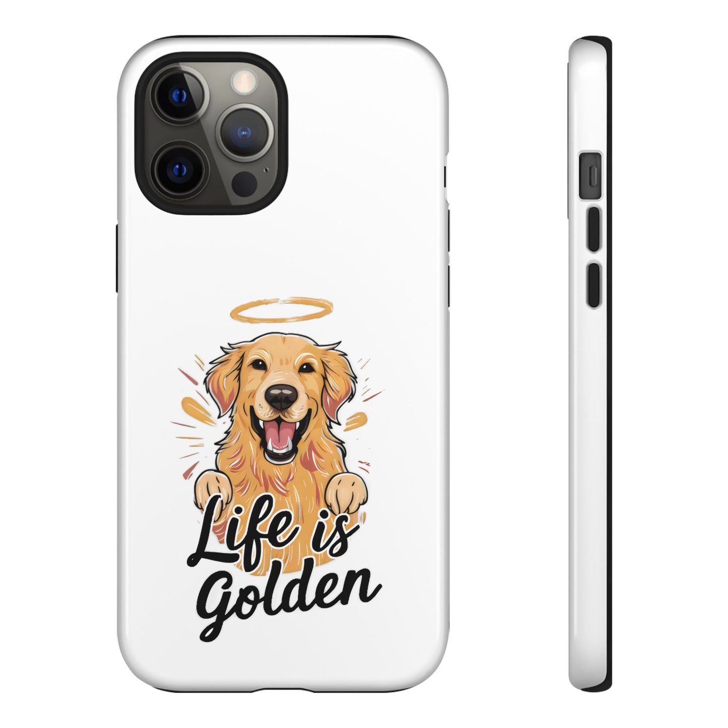 Cute Dog Cartoon Life is Golden iPhone Tough Cases