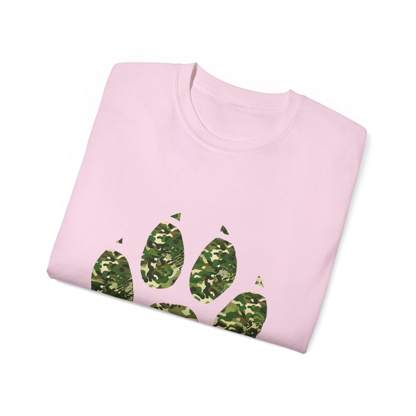 Cute Camouflage Paw Print Unisex Organic T-Shirt