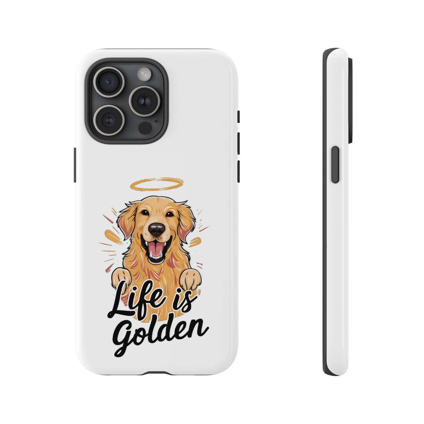 Cute Dog Cartoon Life is Golden iPhone Tough Cases