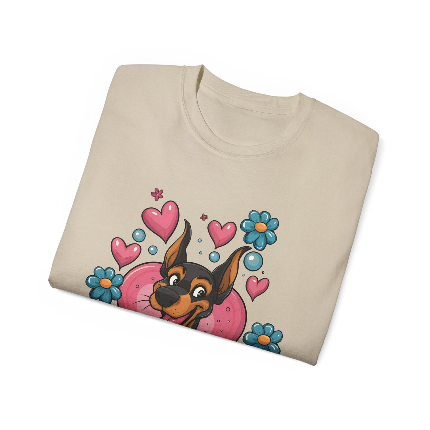 Cute Cartoon Dobie Mom Organic T-Shirt