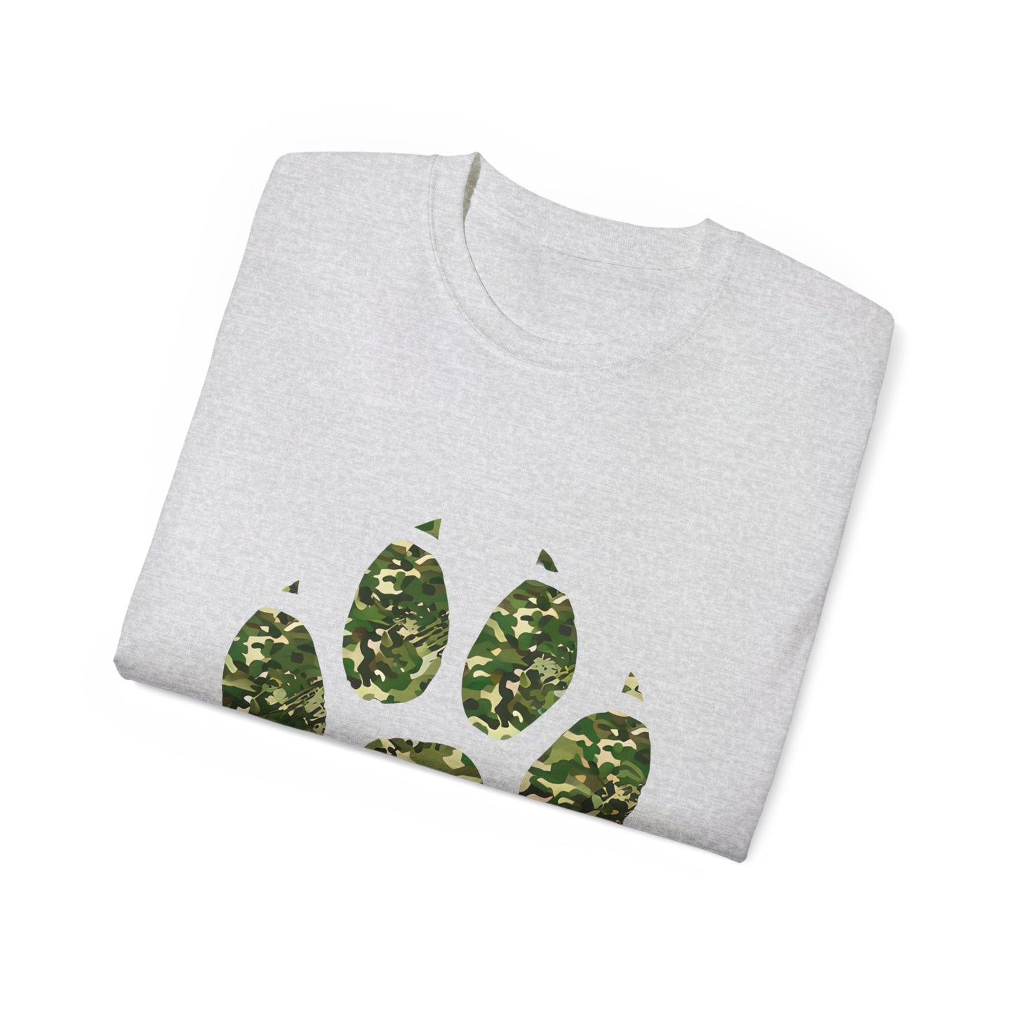 Cute Camouflage Paw Print Unisex Organic T-Shirt