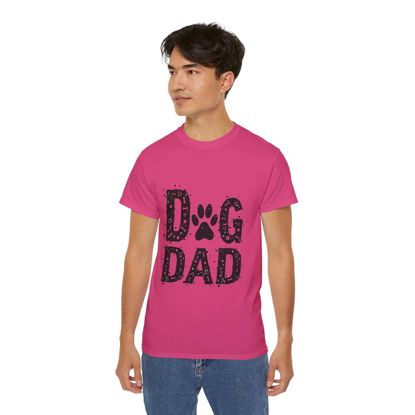 Cute Dog Dad Paw Print Unisex Organic T-Shirt