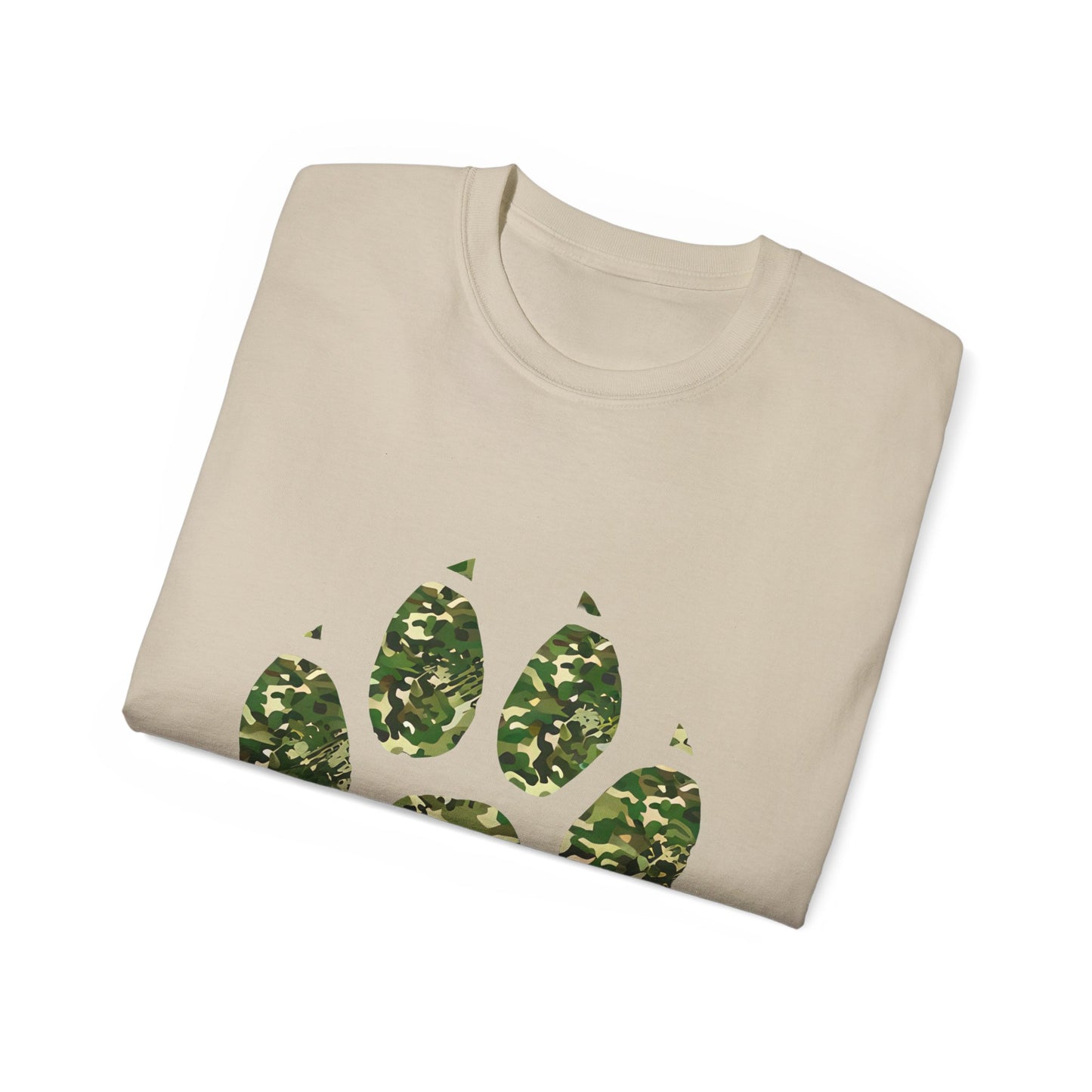 Cute Camouflage Paw Print Unisex Organic T-Shirt