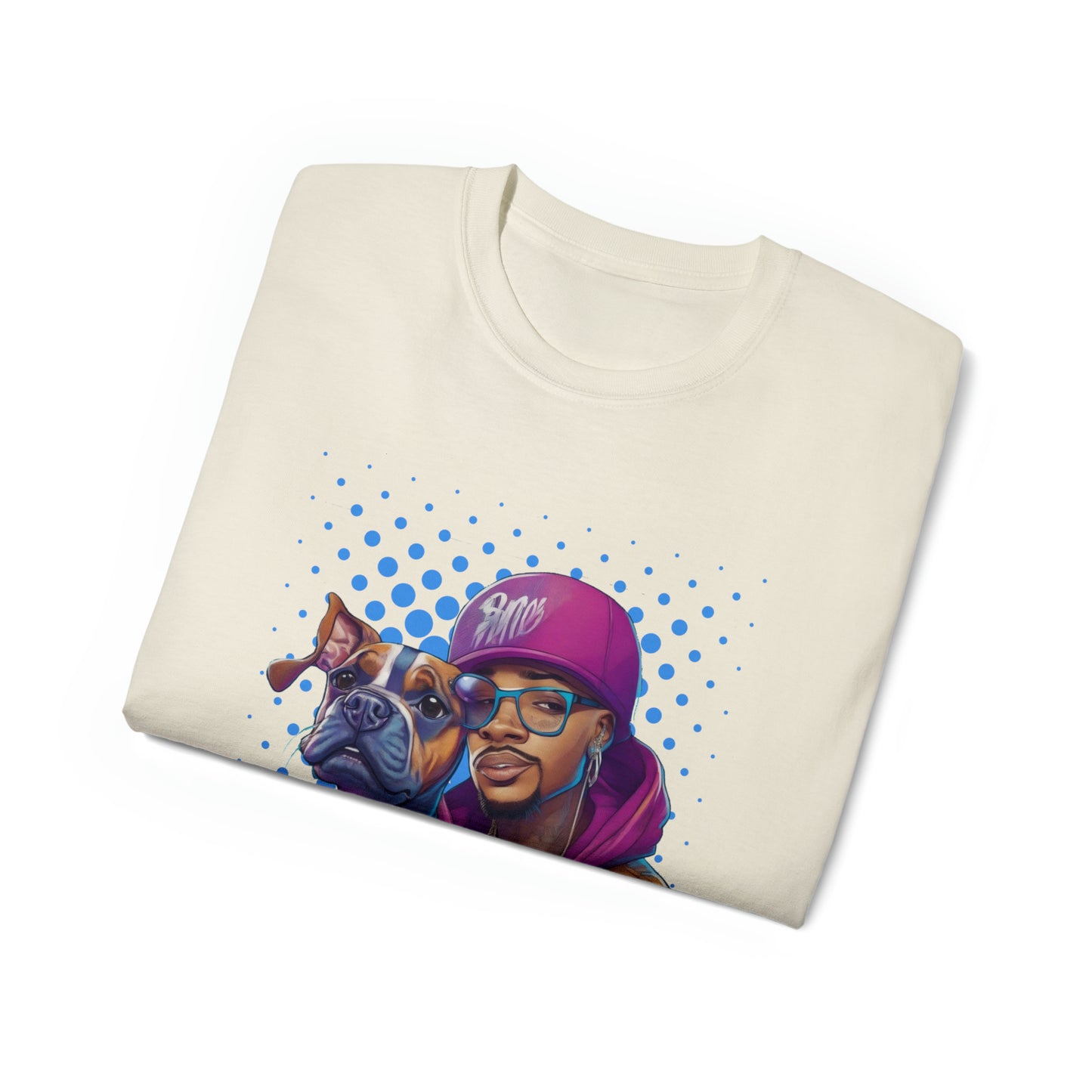 Cute Funny Rappers with Dogs Unisex Organic T-Shirt