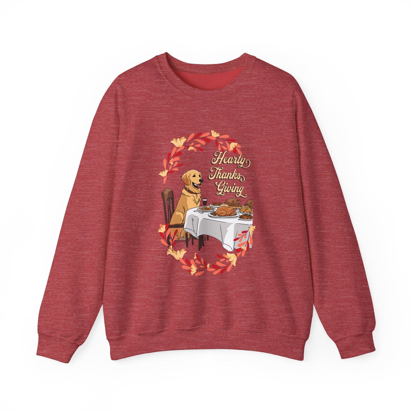 Golden Retriever Hearty Thanksgiving Unisex Crewneck Sweatshirt