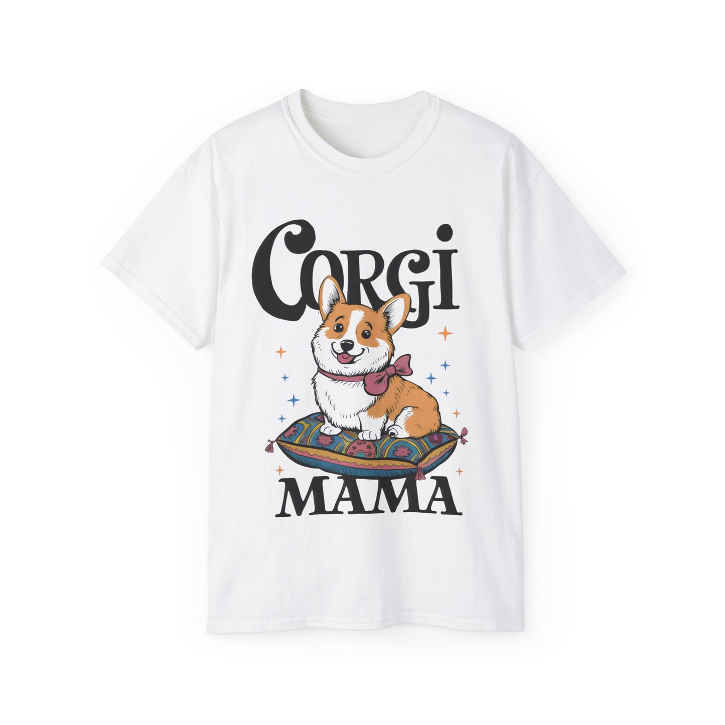 Cute Dog Cartoon Corgi Mama Organic T-Shirt