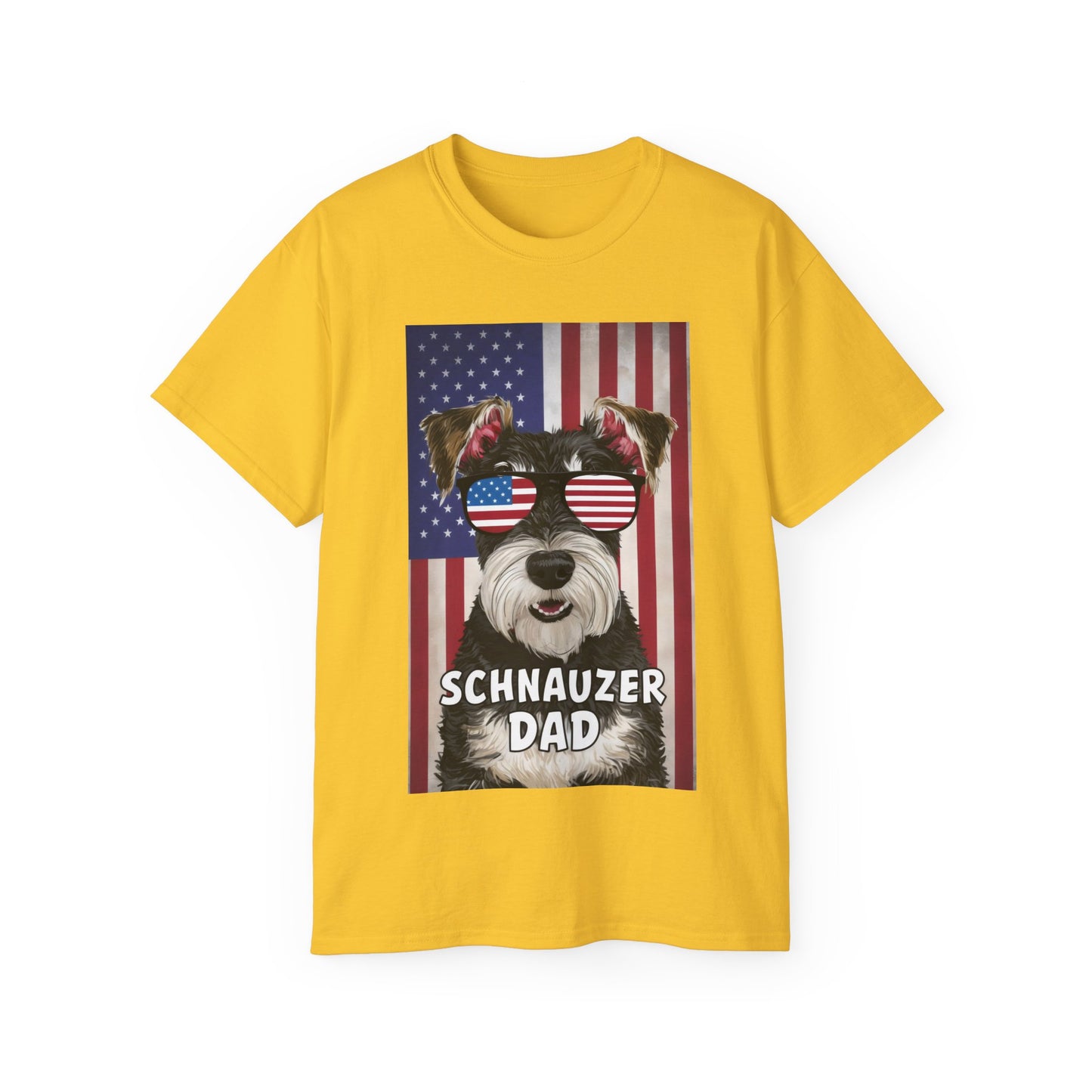 Cute Dog Cartoon Schnauzer Dad Organic T-Shirt