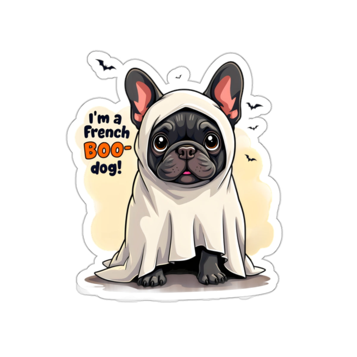 Cute Funny Dog Cartoon I'm a French Boo-dog Kiss-cut Stickers