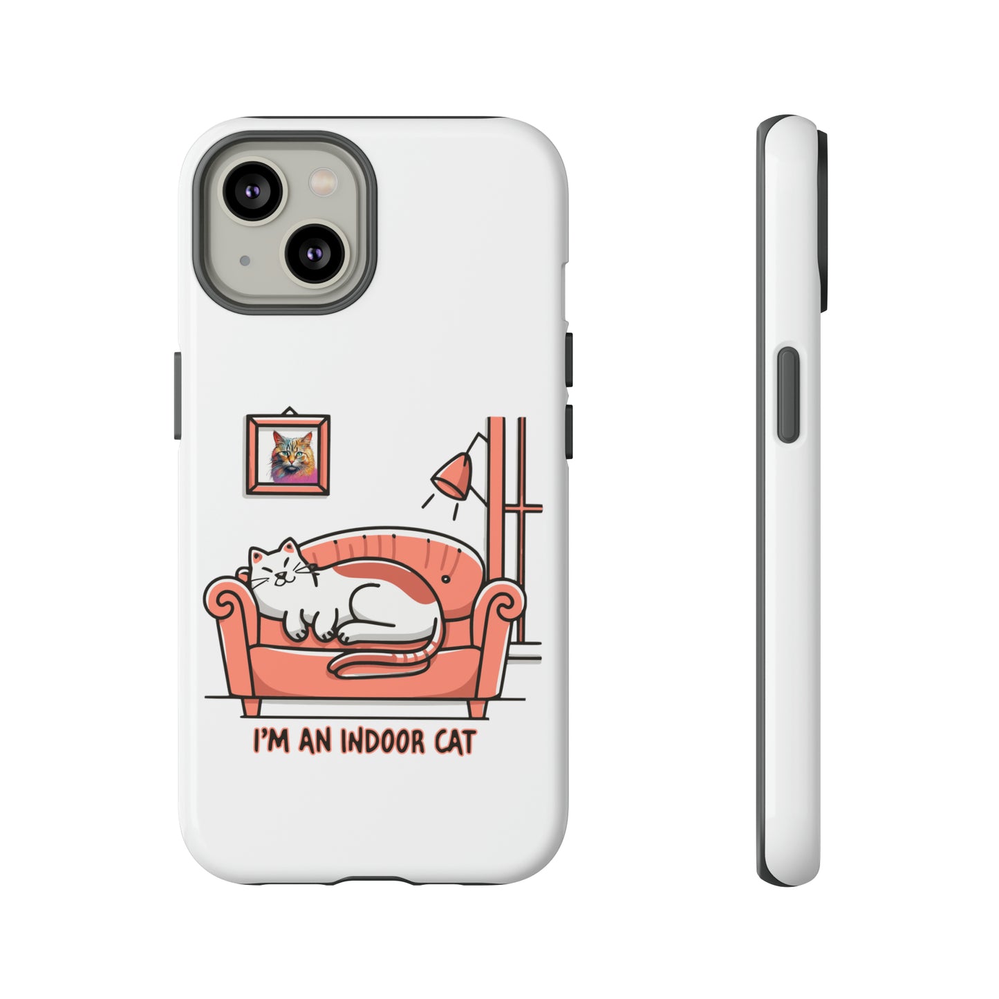 Cute Funny I'm an Indoor Cat Meme Cartoon iPhone Tough Cases